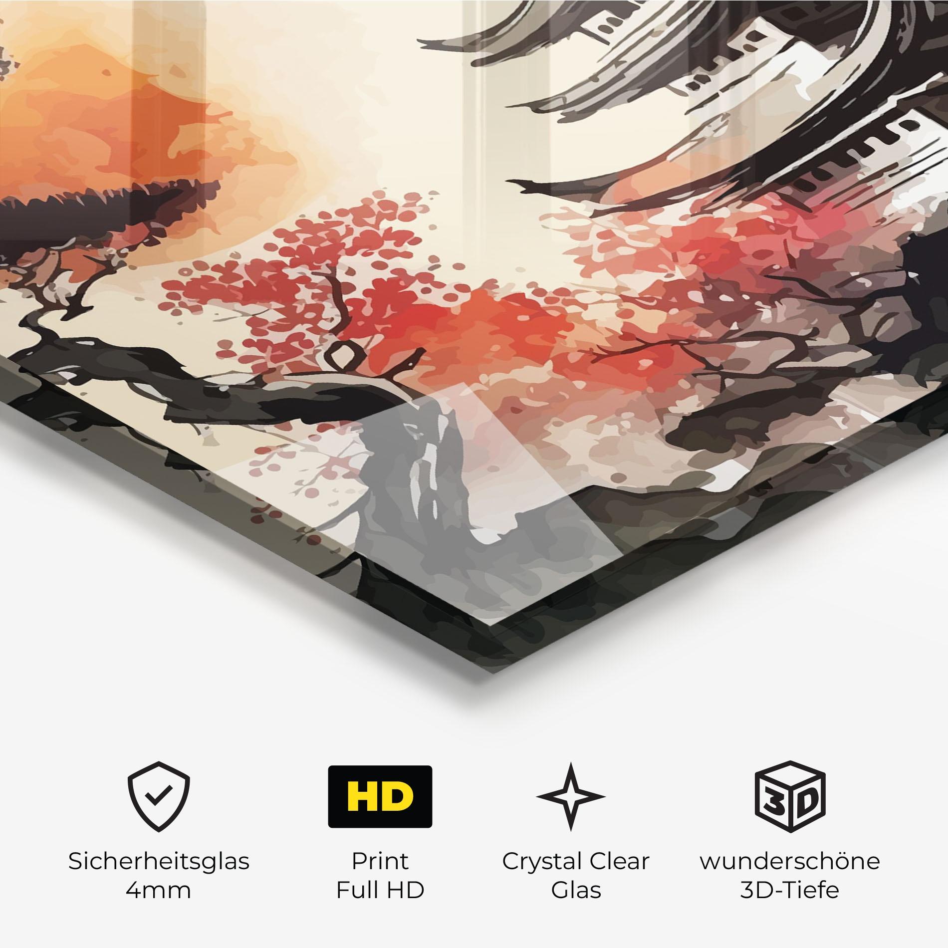 Glasbild Asiatic Beautiful View mockup 3