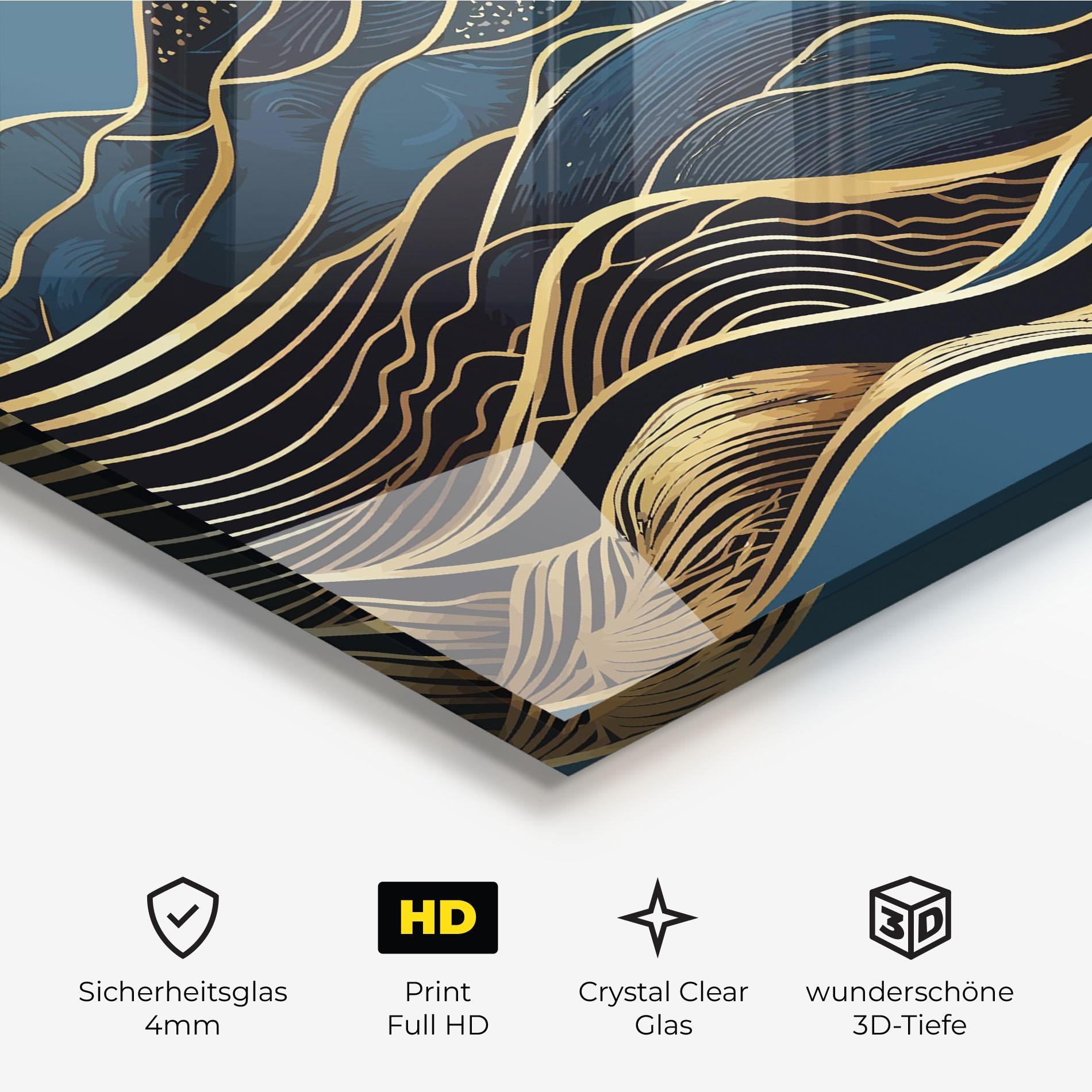 Glasbild Asiatic Blue Wave mockup 3