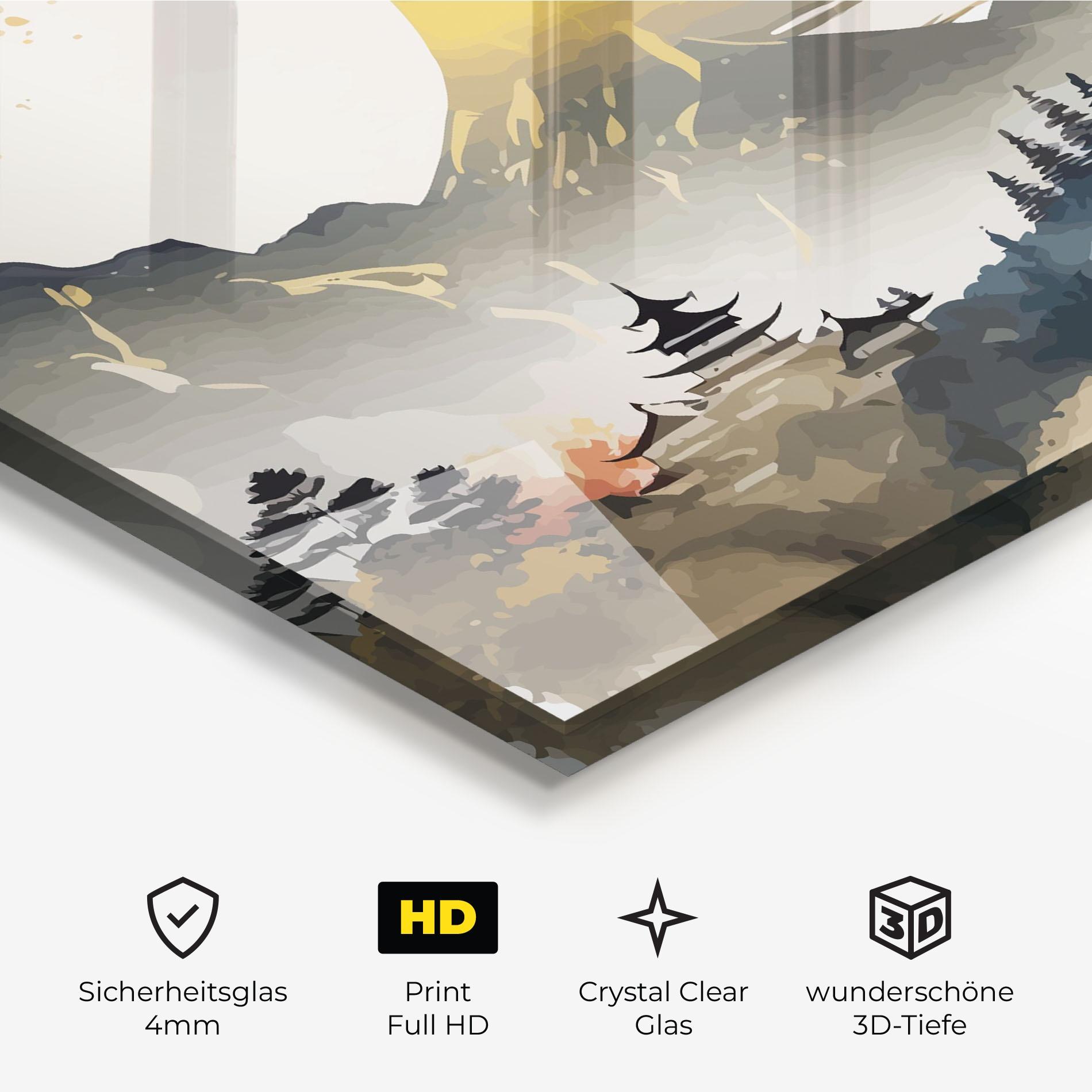 Glasbild Asiatic Gold Cream mockup 3