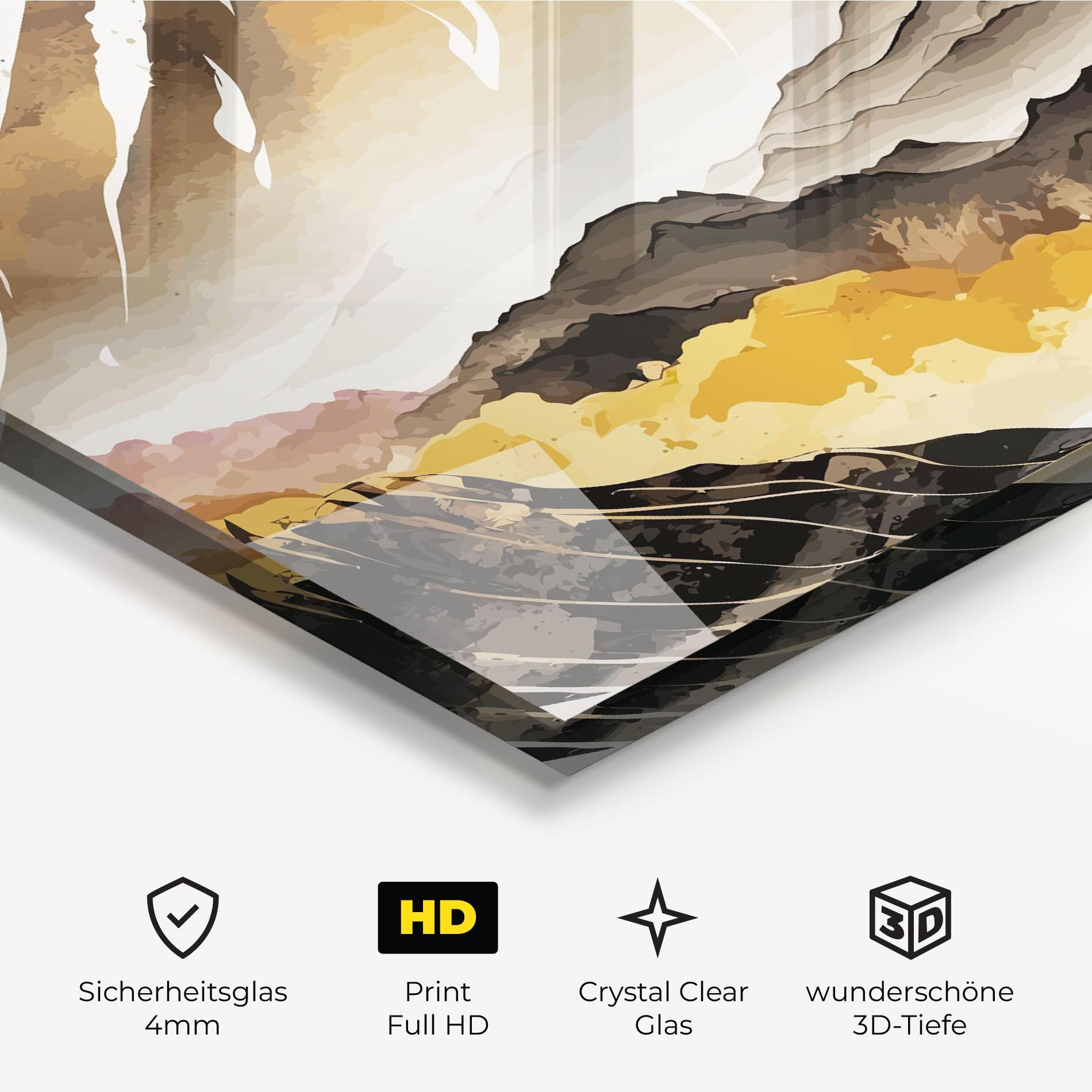 Glasbild Asiatic Gold Mountain mockup 3