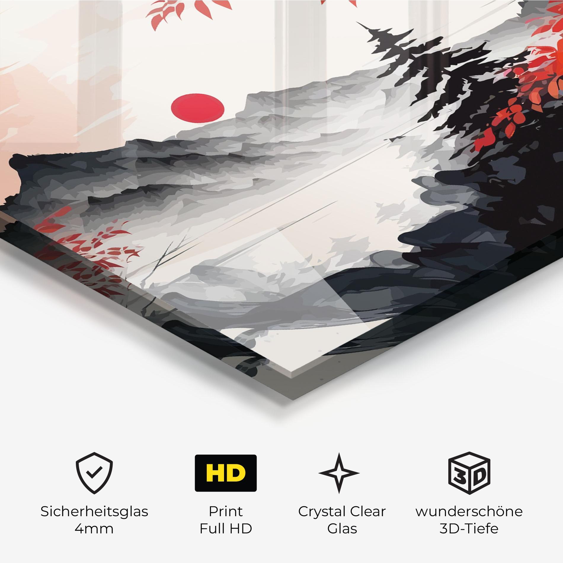 Glasbild Asiatic Grey Montain mockup 3