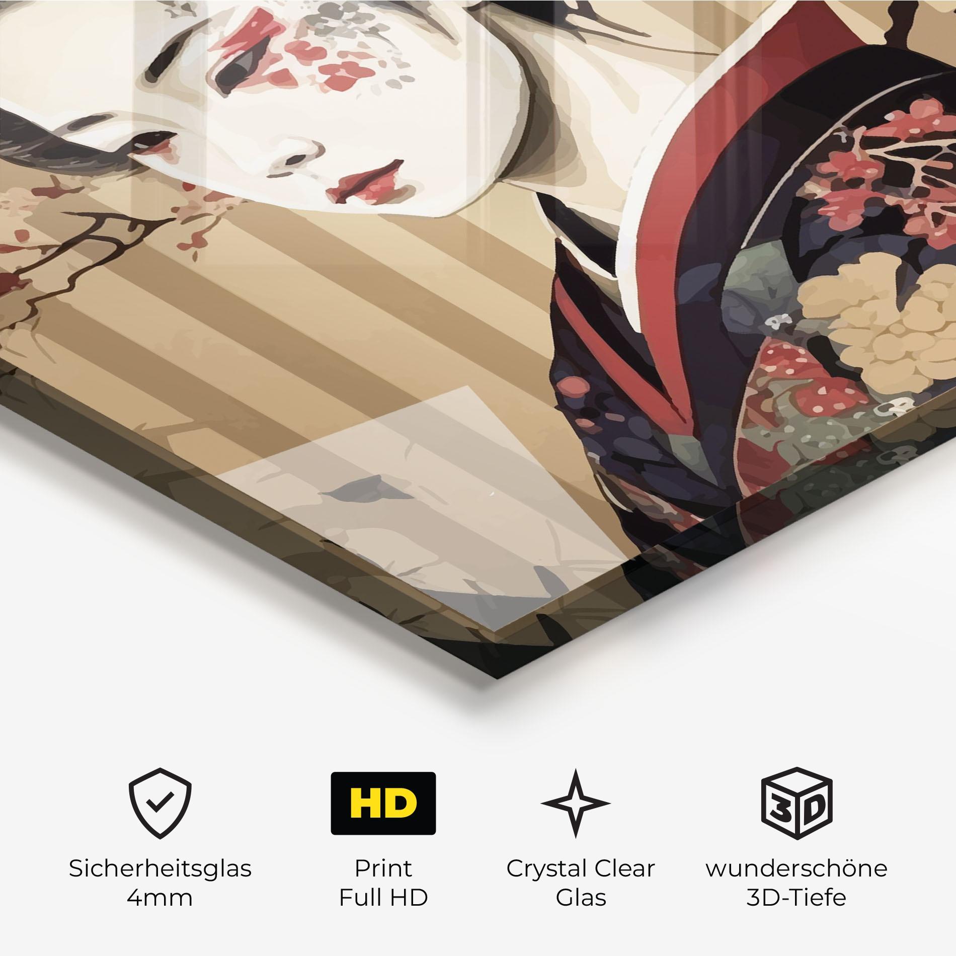 Glasbild Asiatic Lady mockup 3