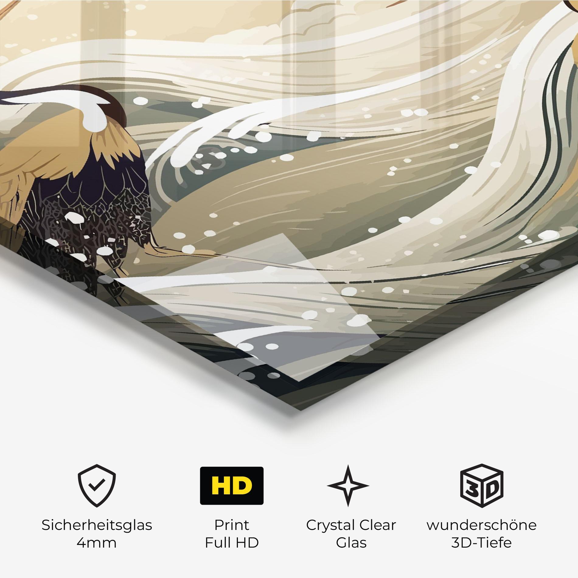 Glasbild Asiatic Snow Bird mockup 3