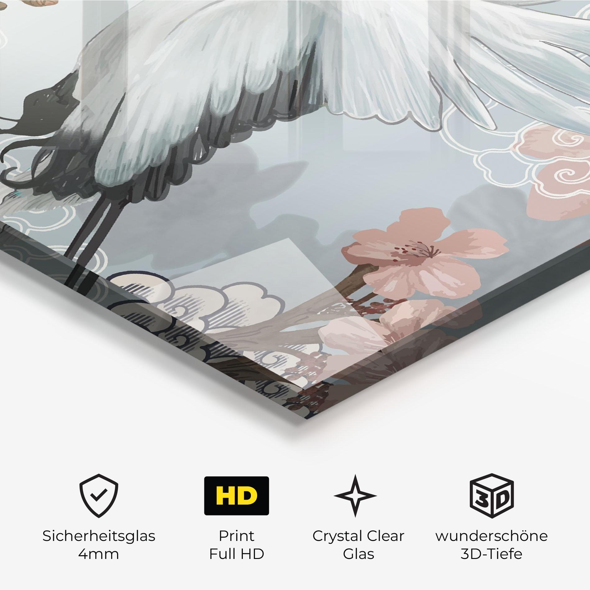 Glasbild Beautiful Asiatic Bird mockup 3