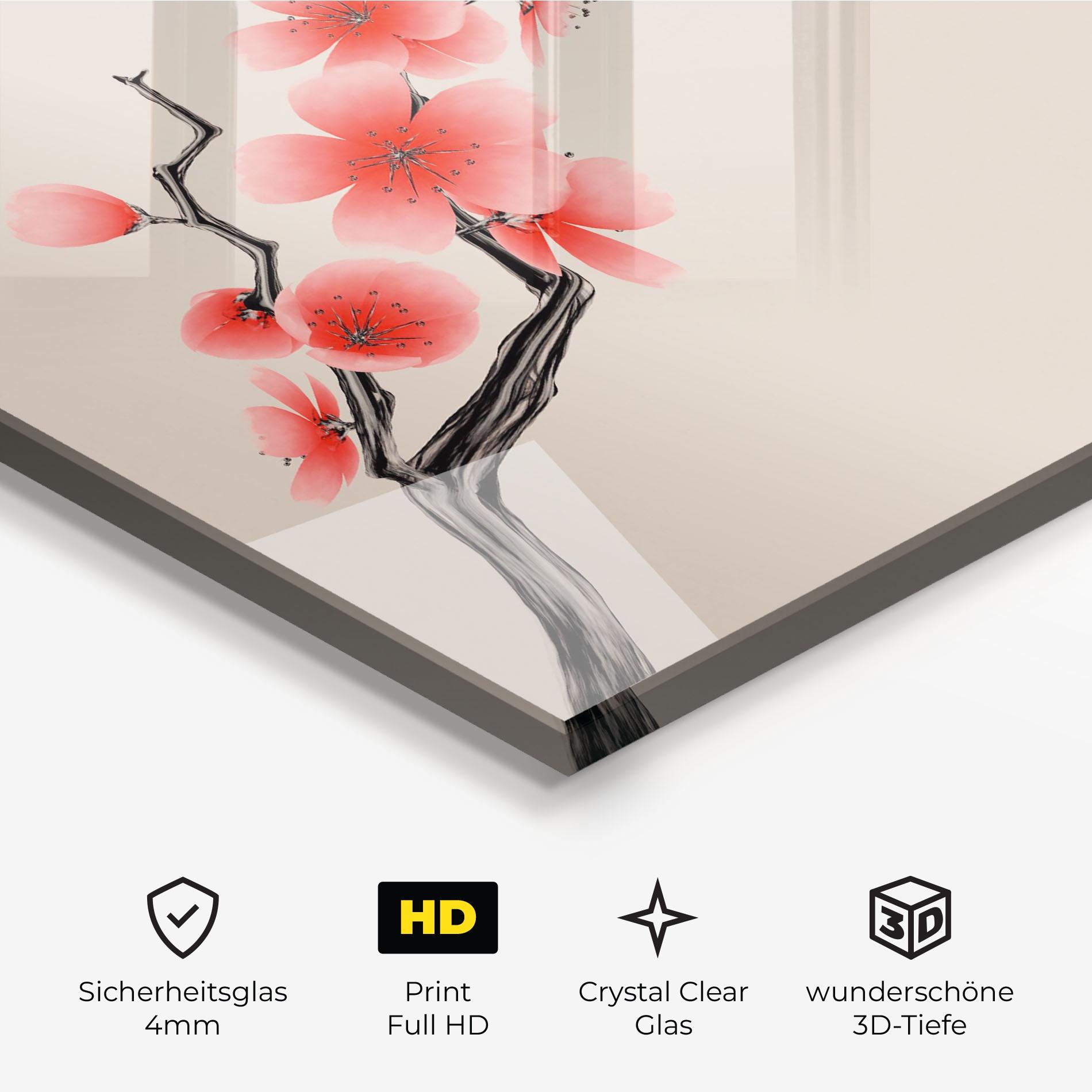 Glasbild Chinese Plum Blossom mockup 3
