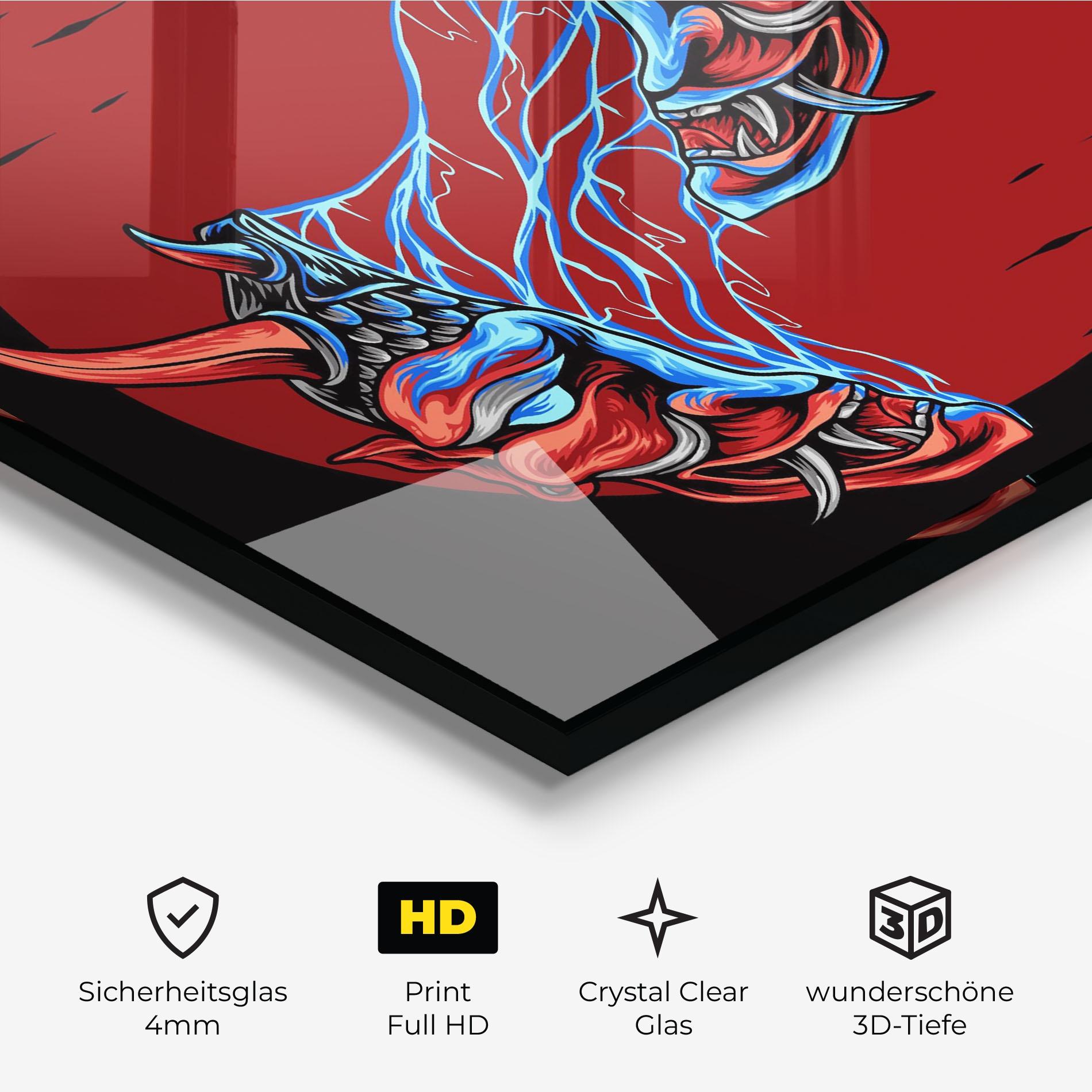 Glasbild Japanese Mask mockup 3