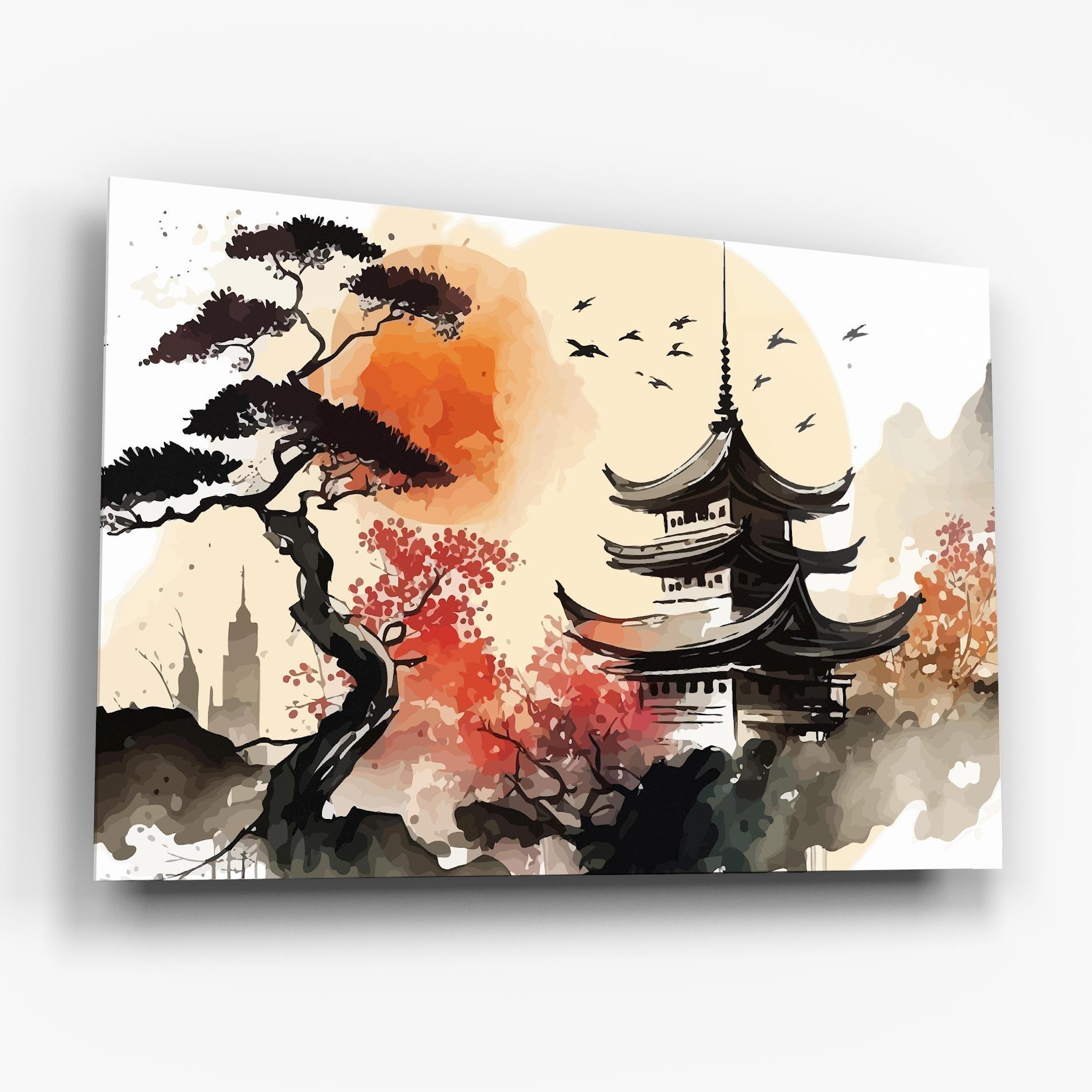 Glasbild Asiatic Beautiful View mockup 6