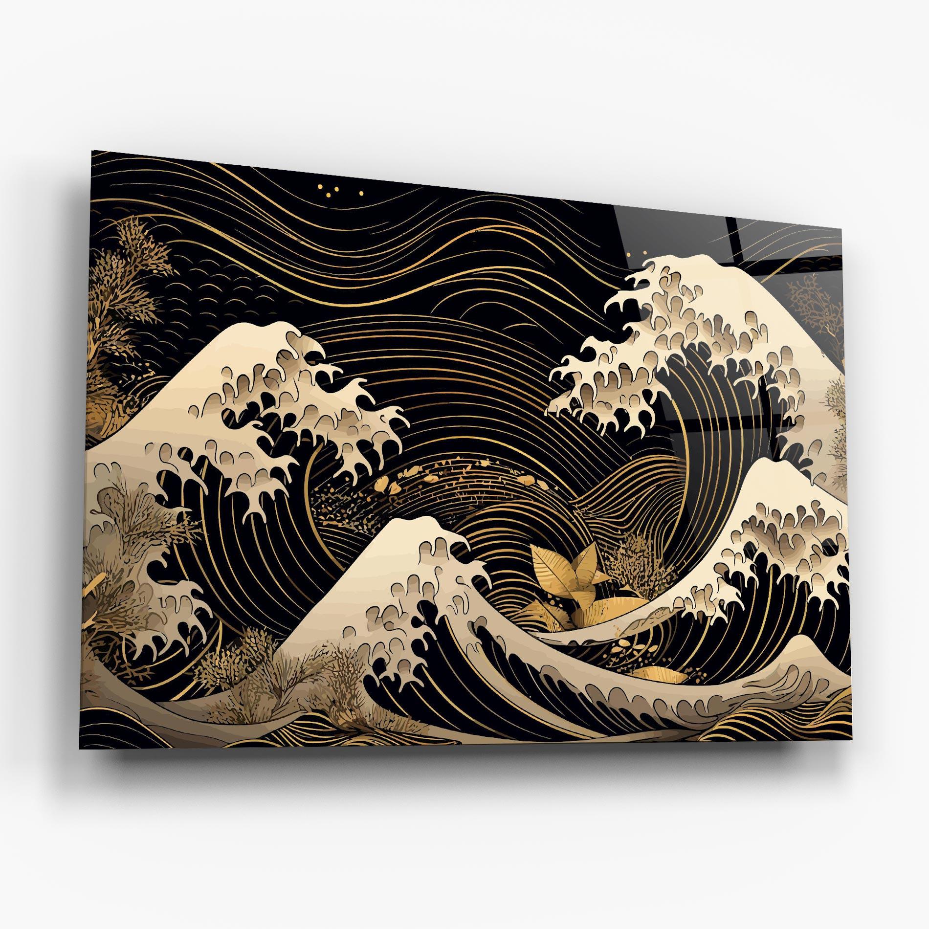 Glasbild Asiatic Gold Wave mockup 6