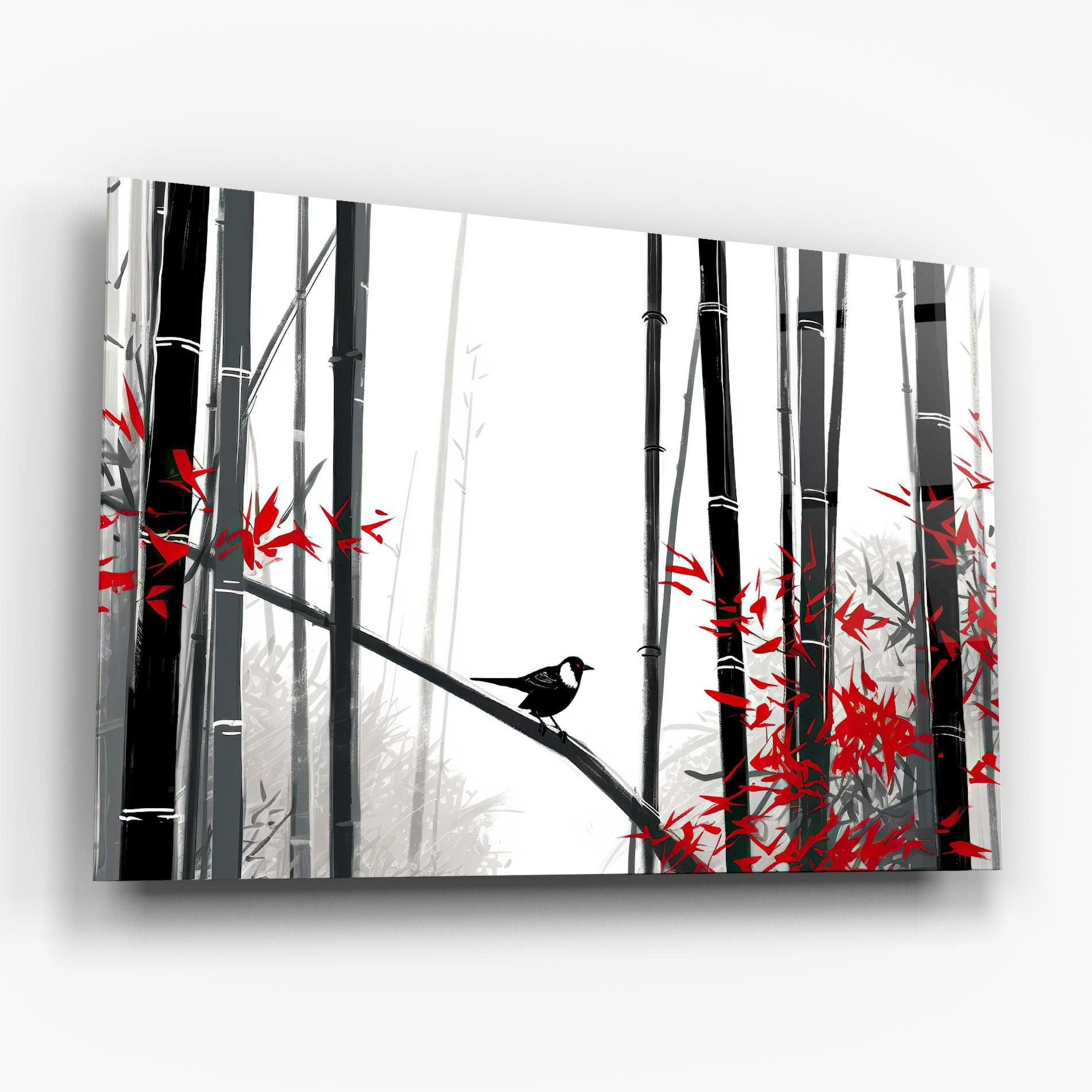 Glasbild Chinese Red Leafs mockup 6