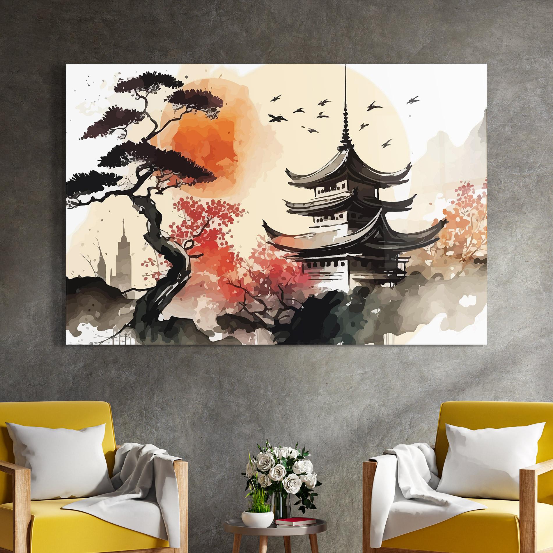 Glasbild Asiatic Beautiful View mockup 4