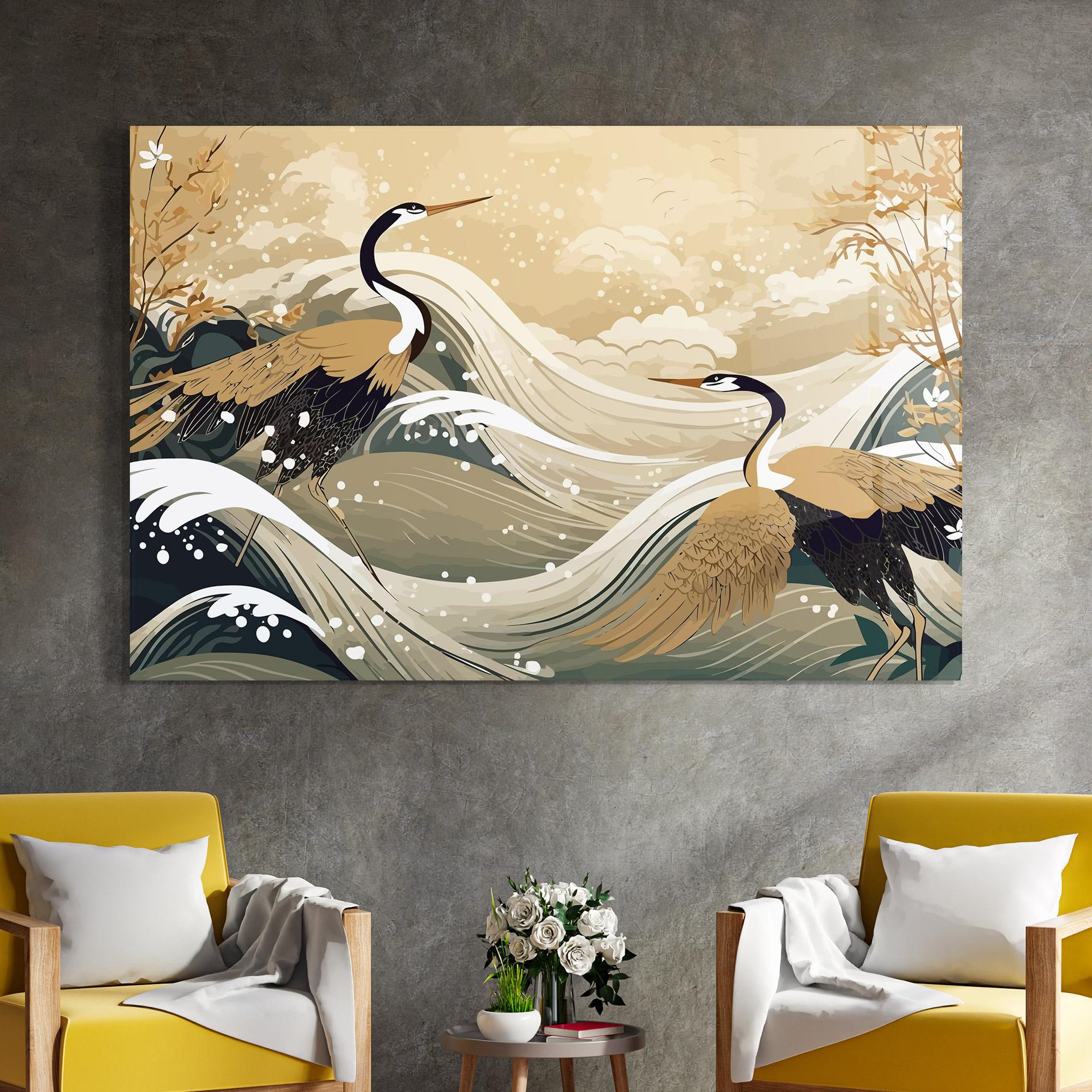 Glasbild Asiatic Snow Bird mockup 4