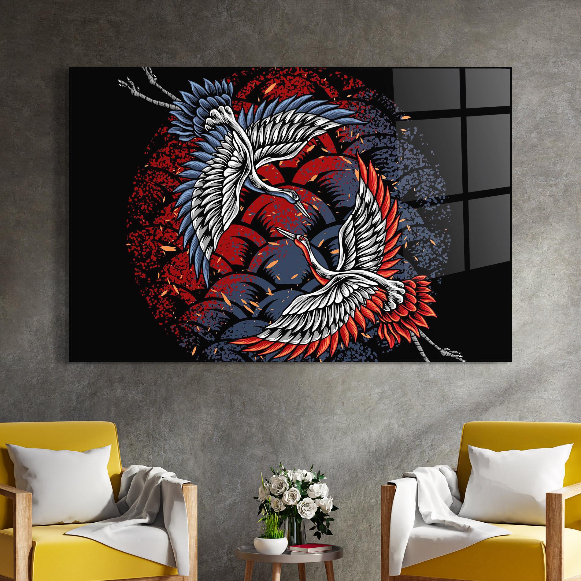 Glasbild Battlecranes mockup 4