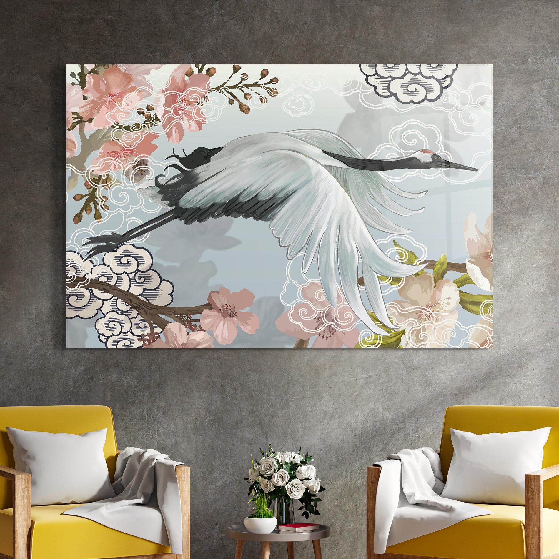 Glasbild Beautiful Asiatic Bird mockup 4
