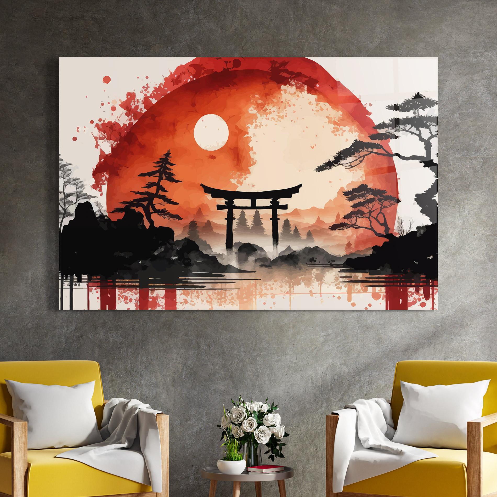 Glasbild Big Asiatic Sun mockup 4