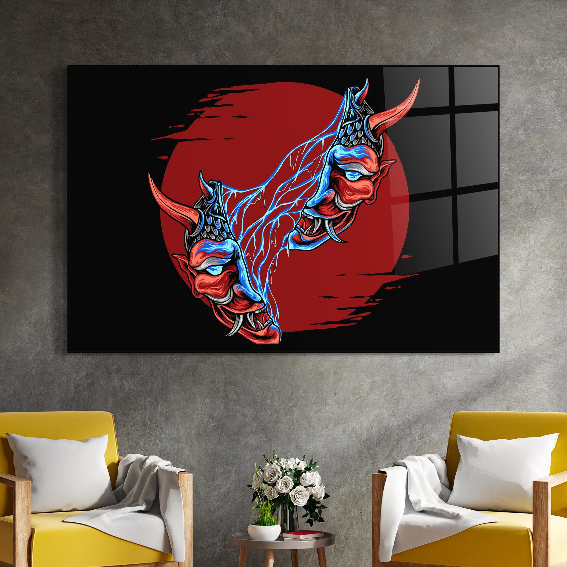 Glasbild Japanese Mask mockup 4