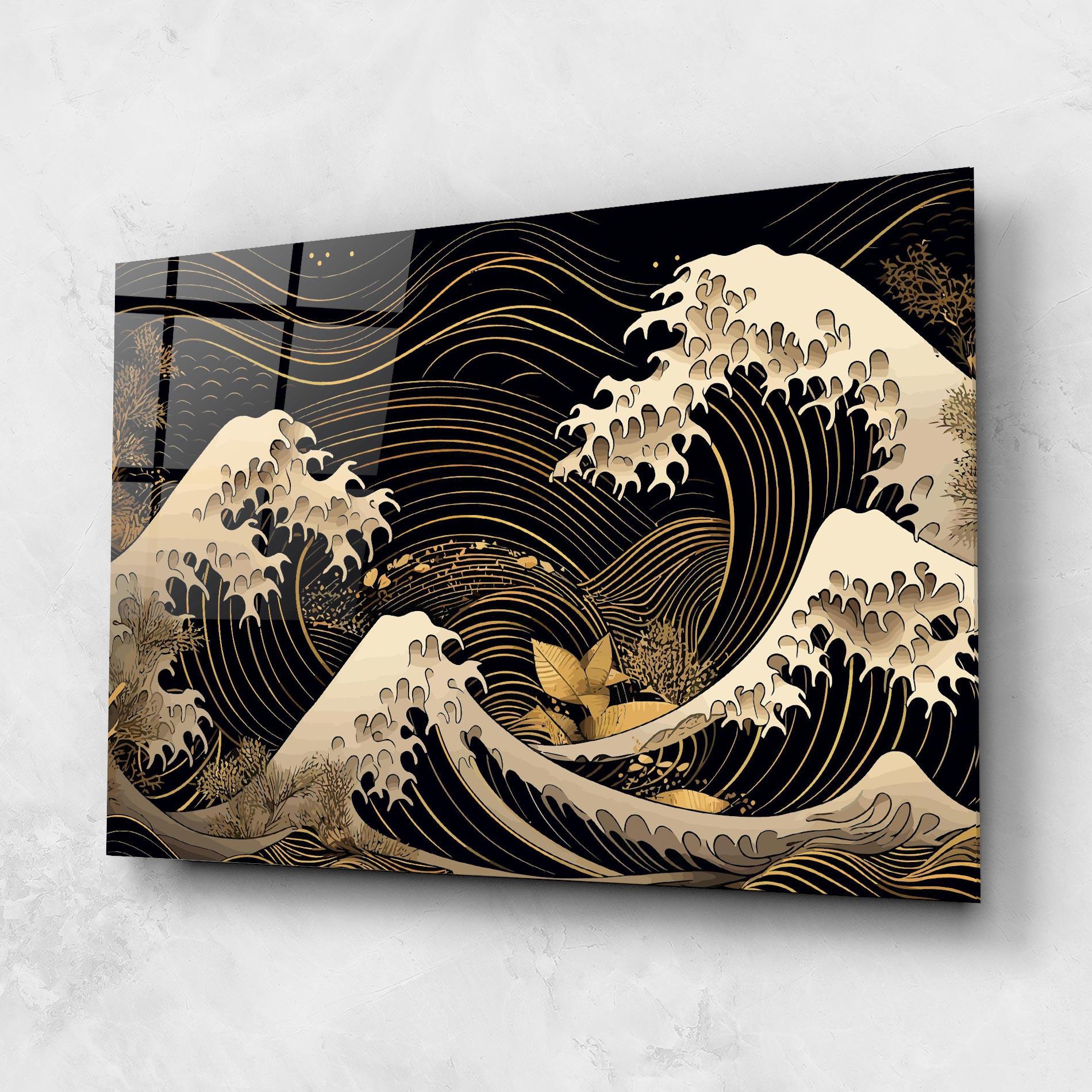 Glasbild Asiatic Gold Wave mockup 1