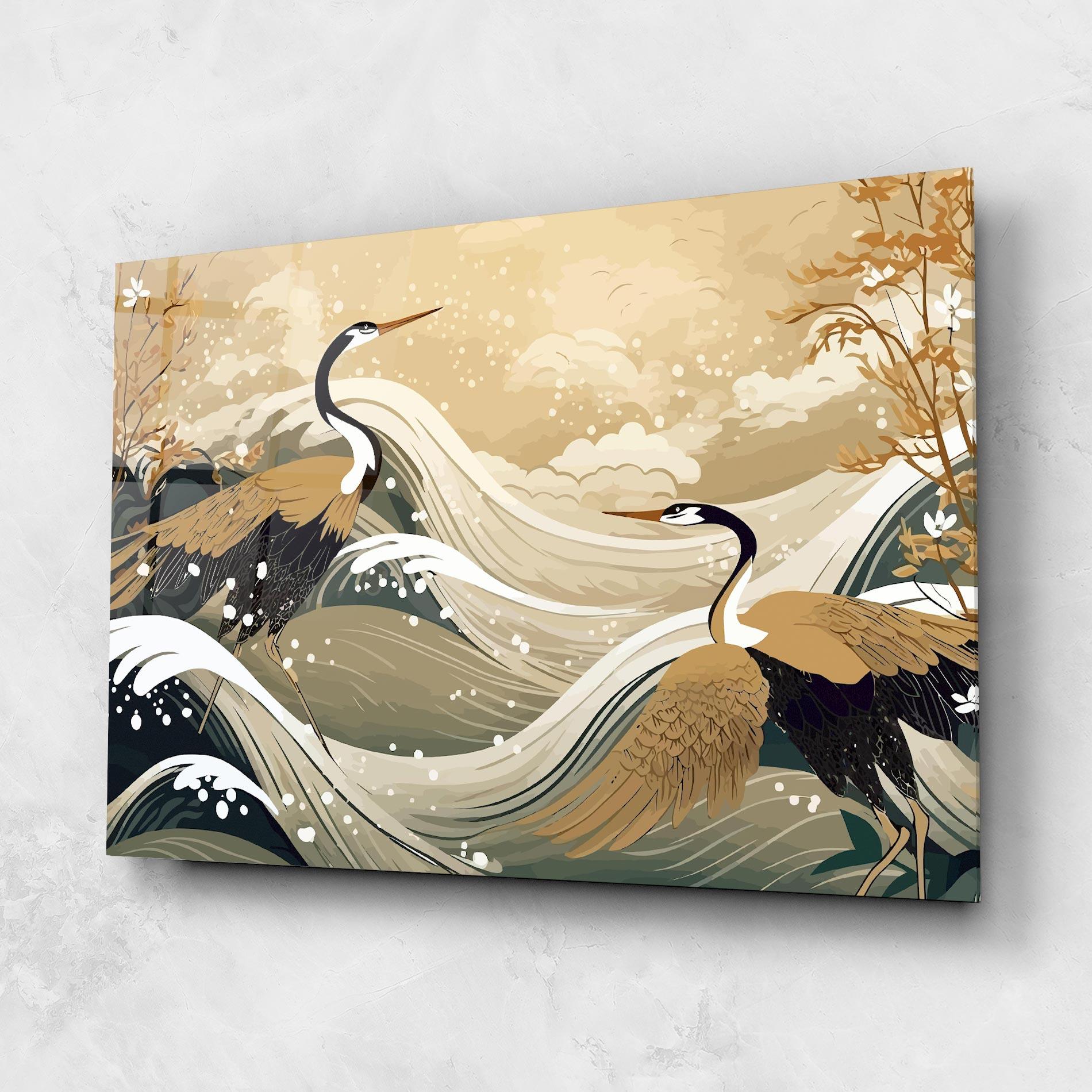 Glasbild Asiatic Snow Bird mockup 1