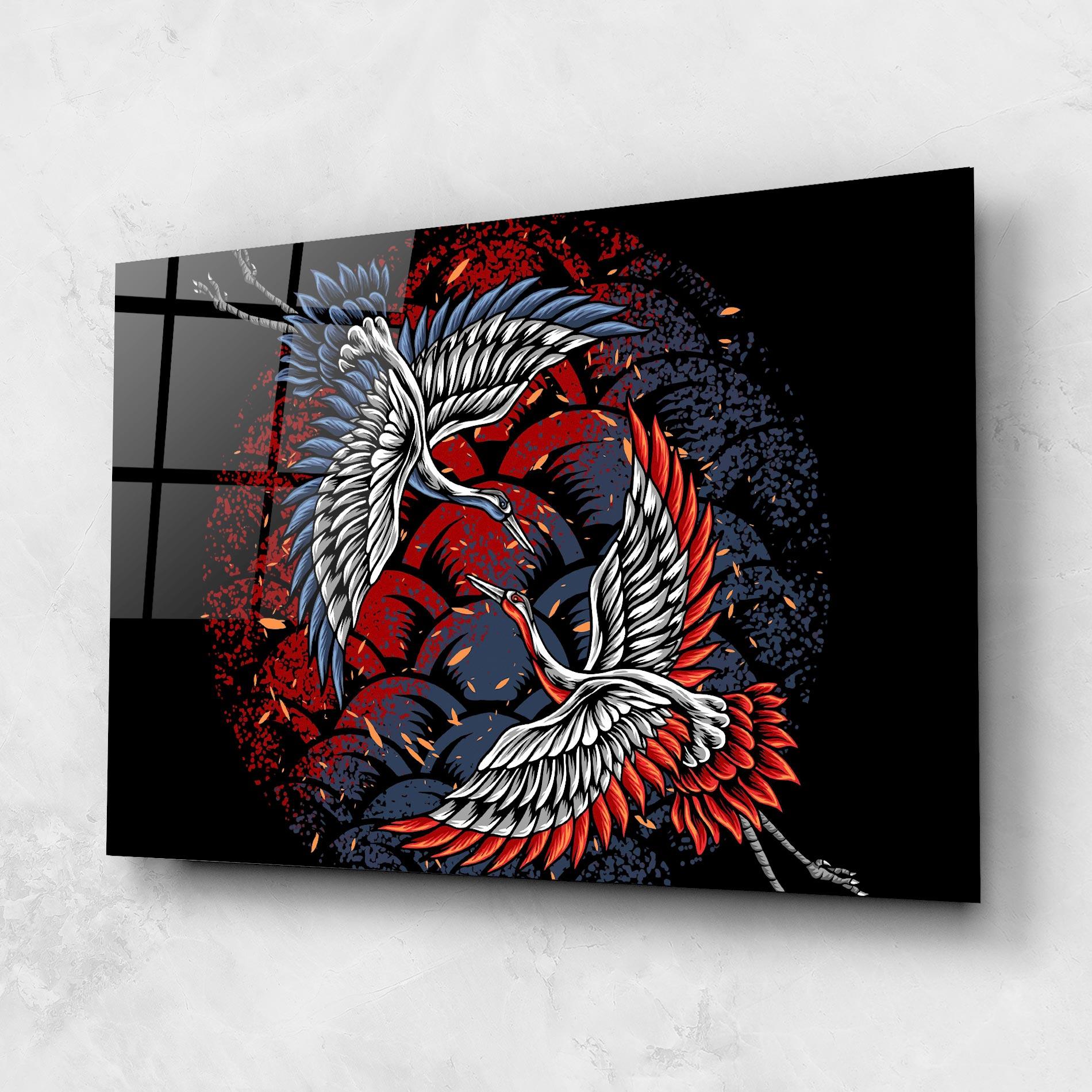 Glasbild Battlecranes mockup 1