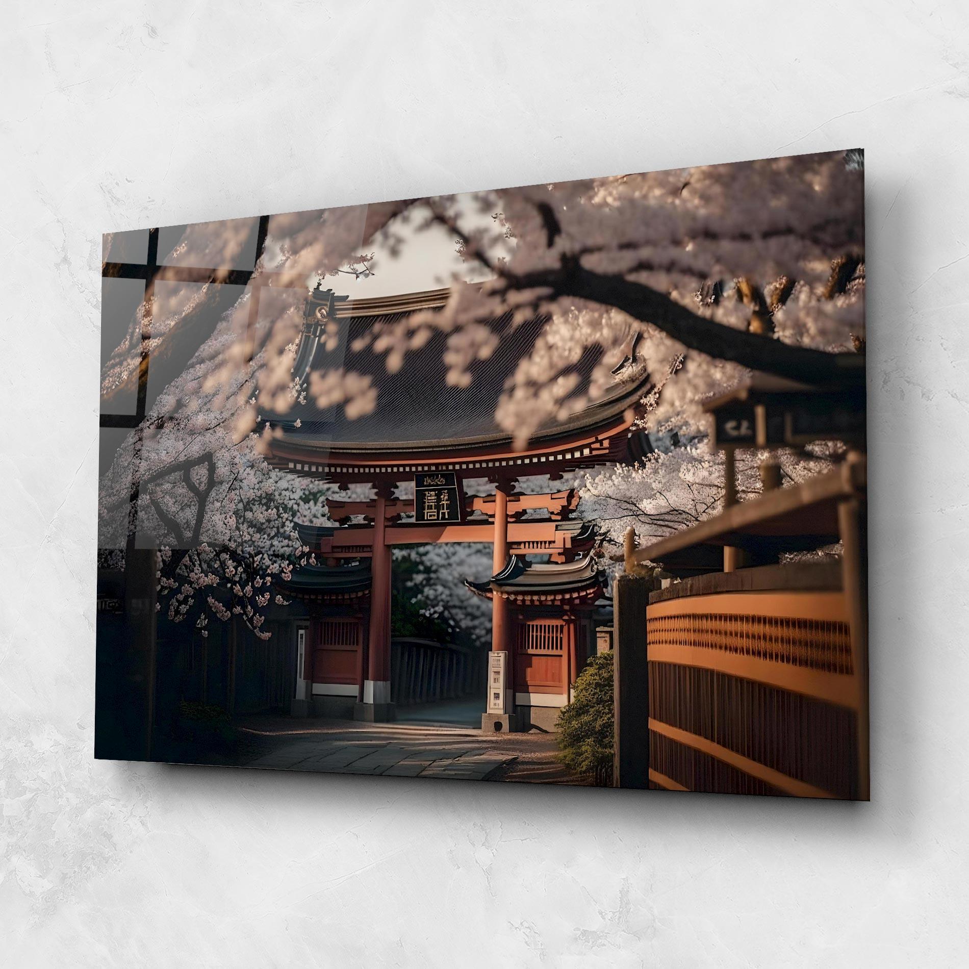 Glasbild Cherry Blossom Garden mockup 1