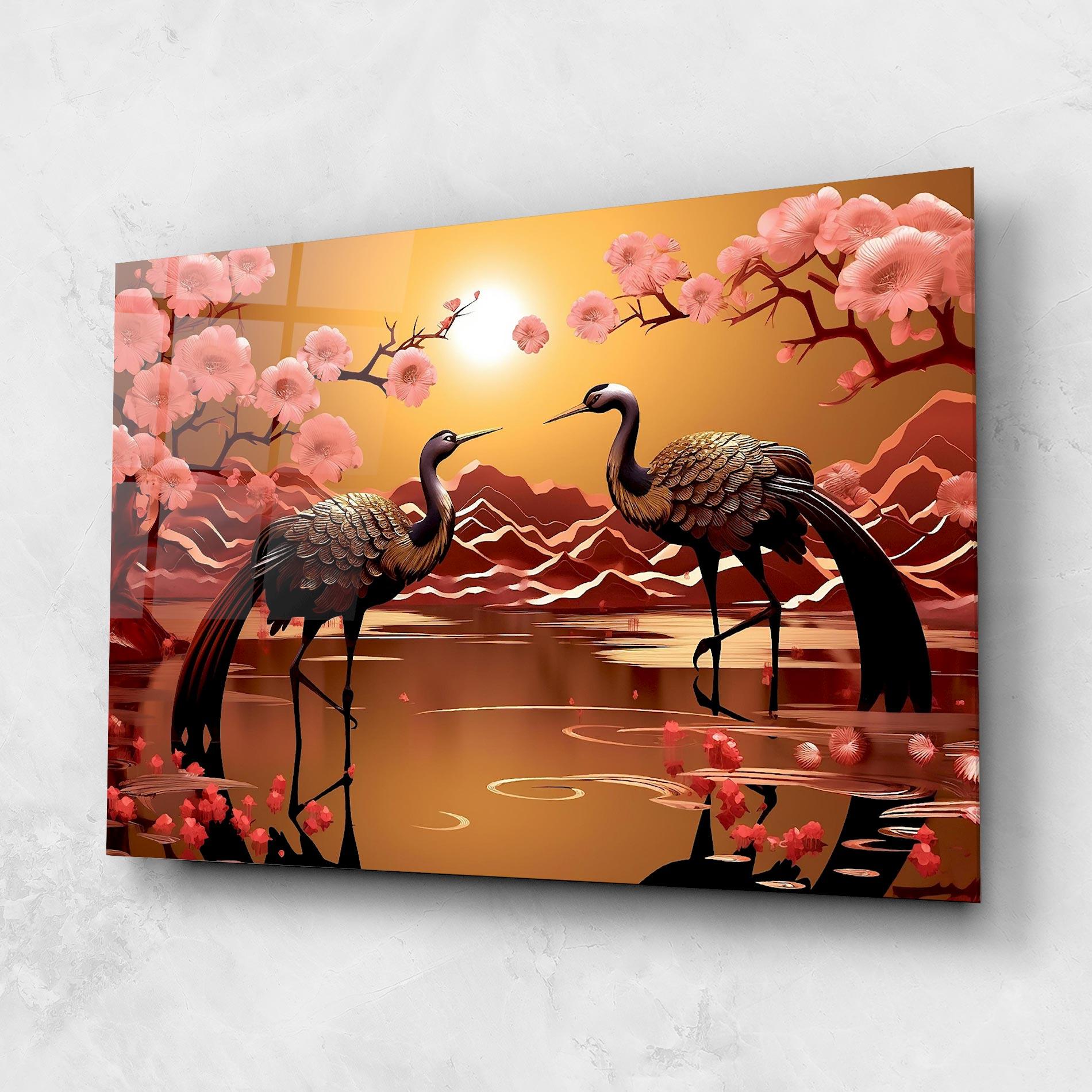 Glasbild Chinese Birds mockup 1