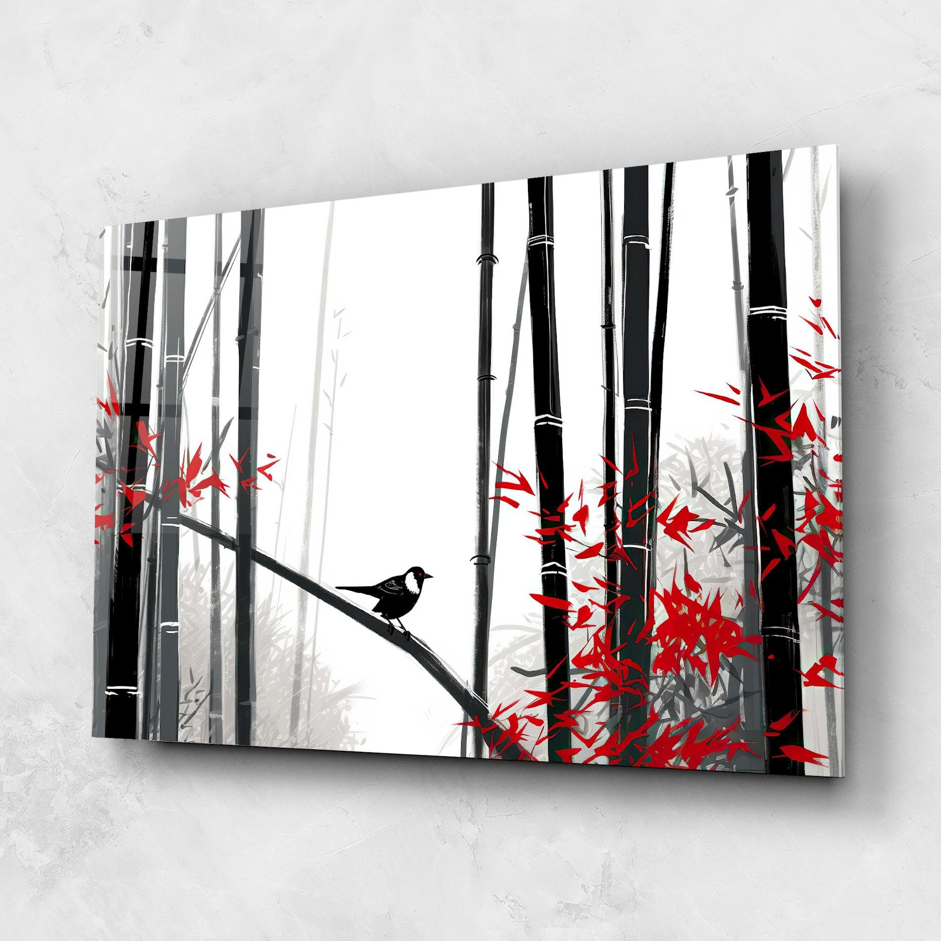 Glasbild Chinese Red Leafs mockup 1