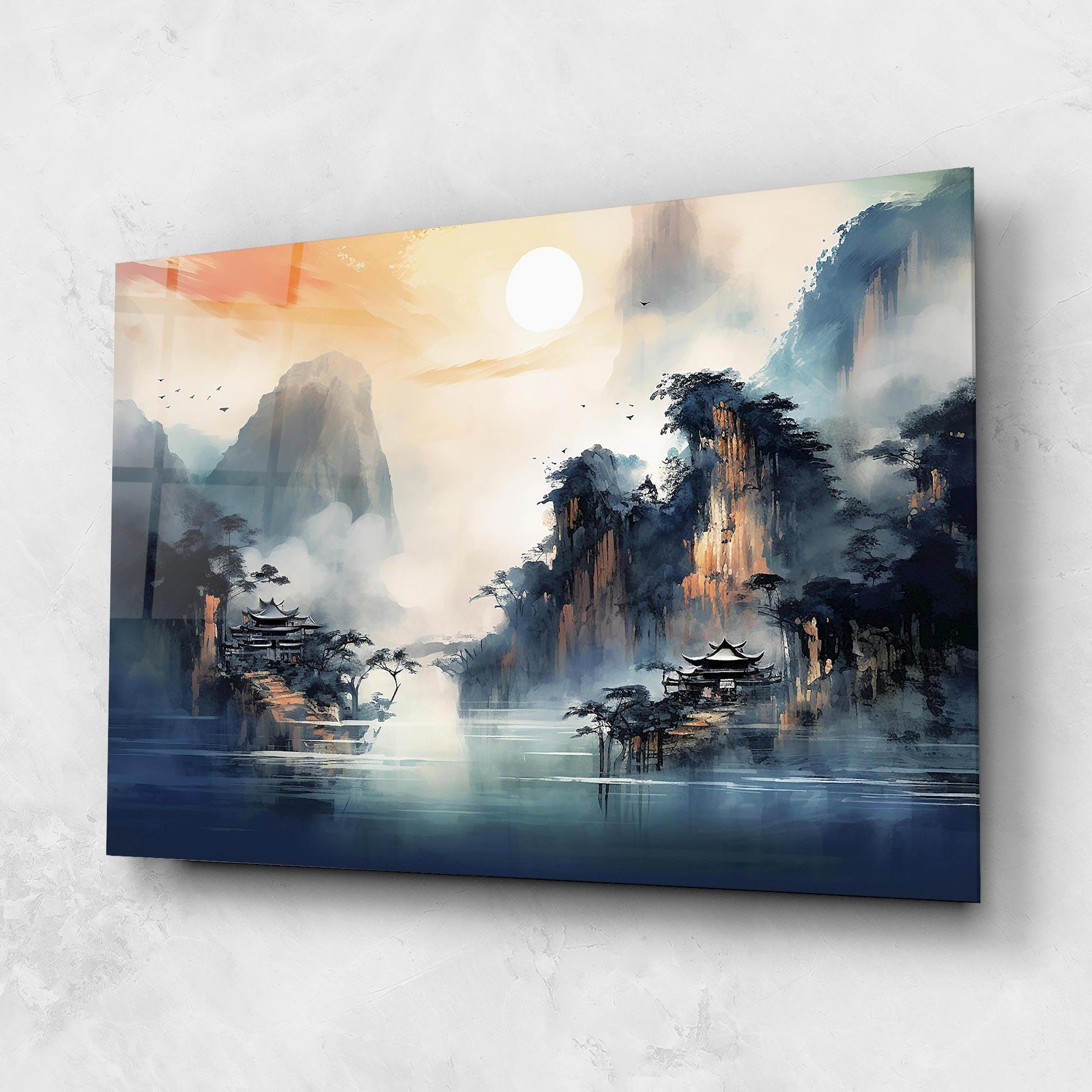 Glasbild Fog Houses mockup 1