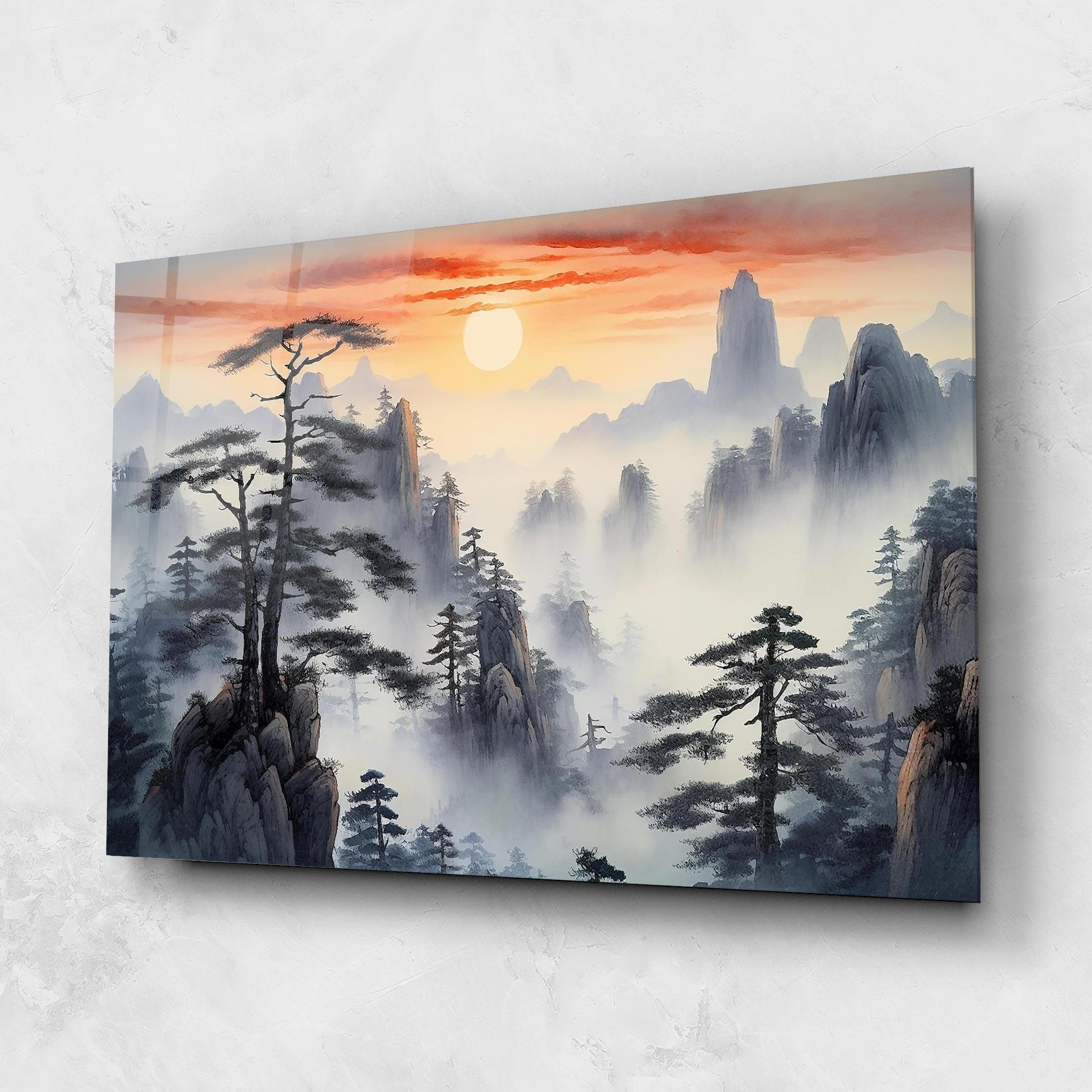 Glasbild Fog Trees mockup 1