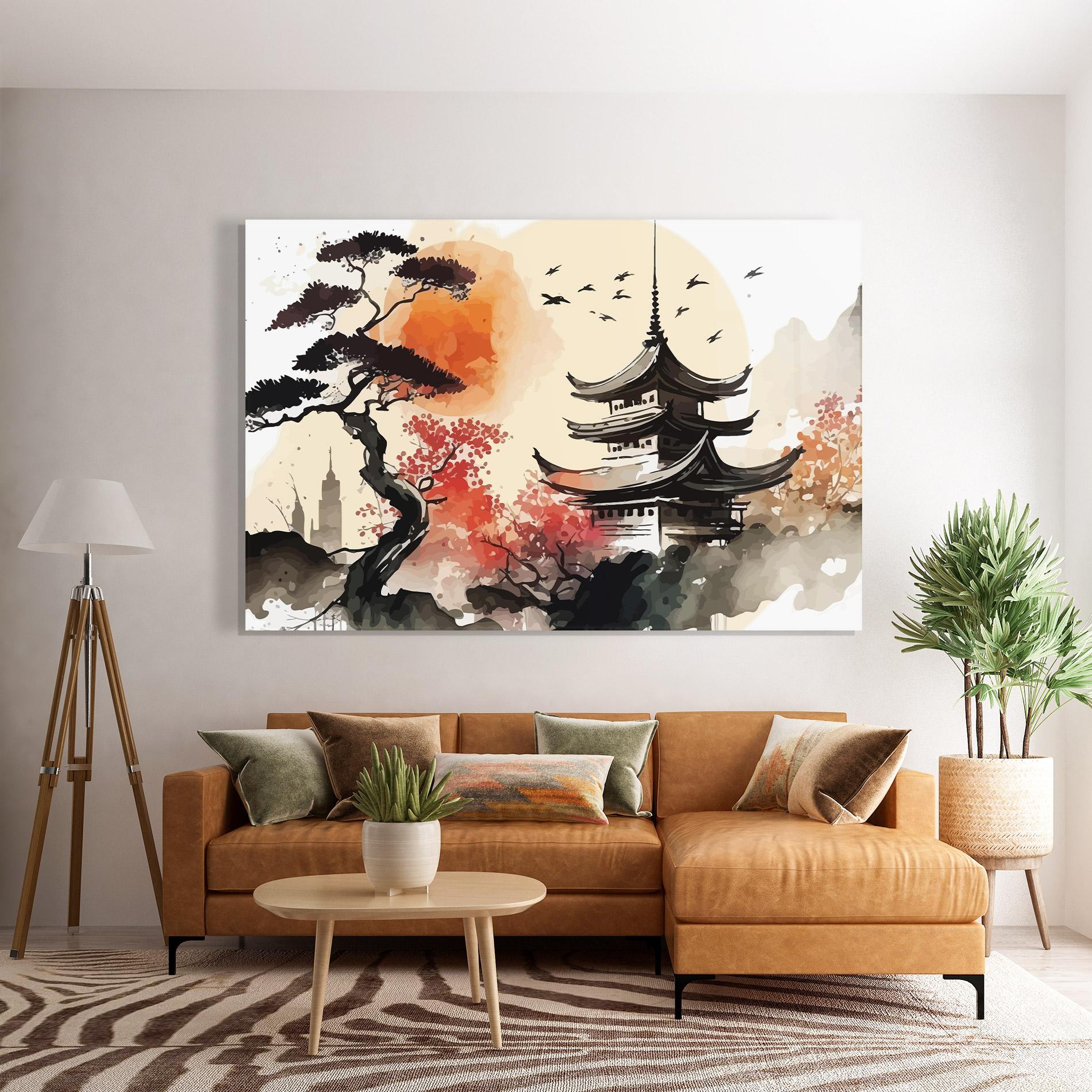 Glasbild Asiatic Beautiful View mockup 7