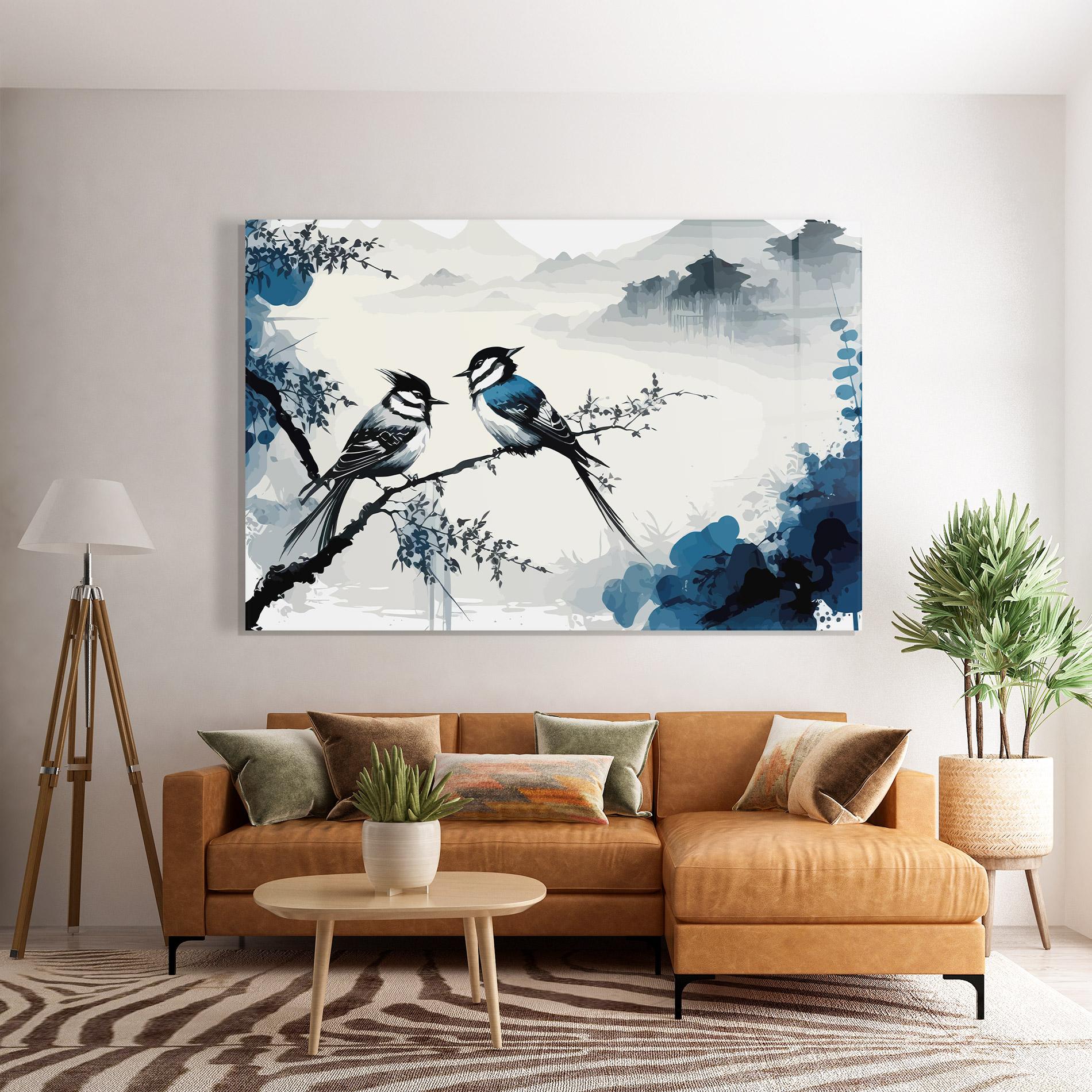 Glasbild Asiatic Blue Bird mockup 7