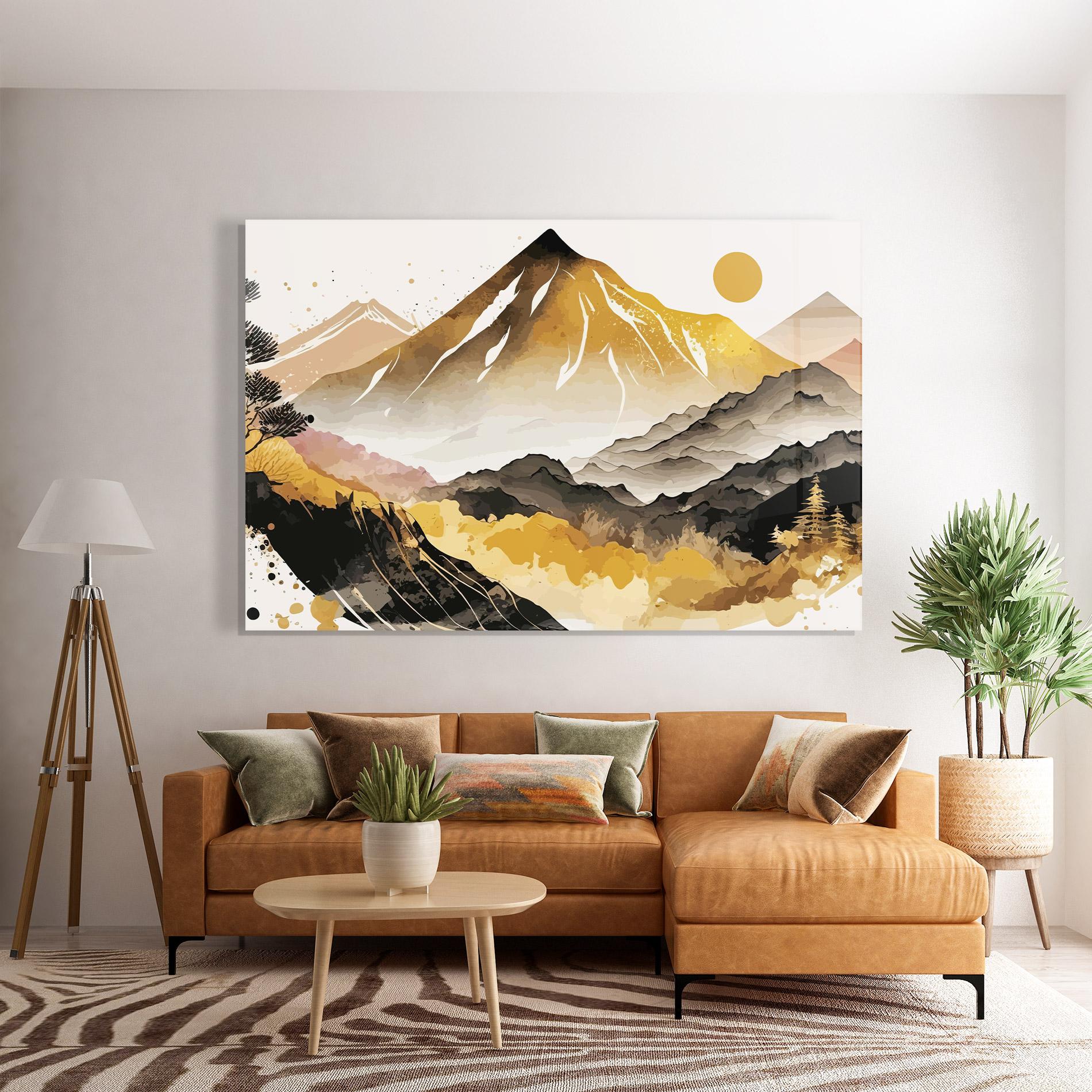 Glasbild Asiatic Gold Mountain mockup 7
