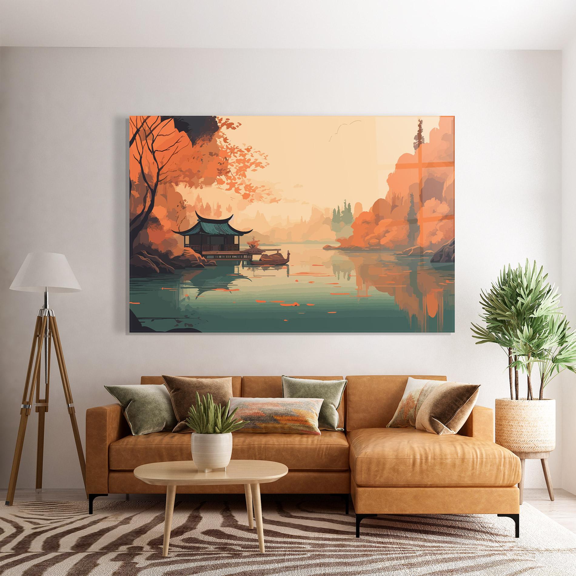 Glasbild Asiatic Lake mockup 7