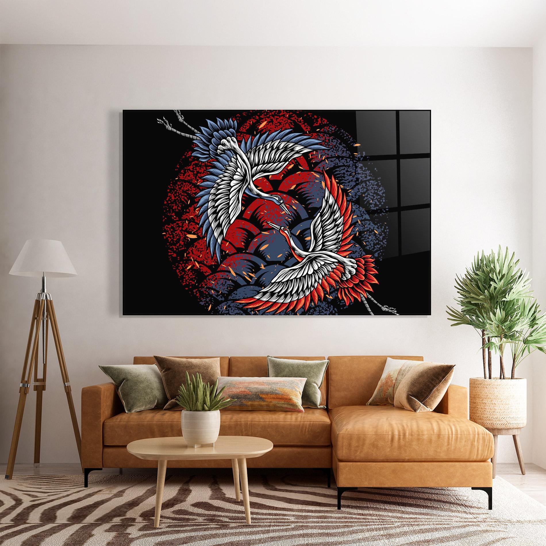 Glasbild Battlecranes mockup 7