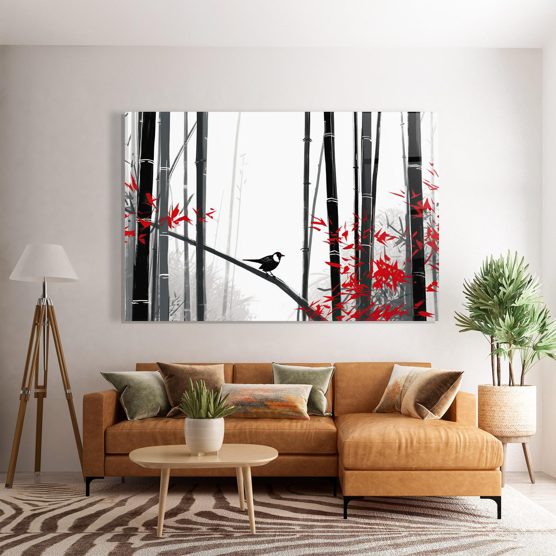 Glasbild Chinese Red Leafs mockup 7