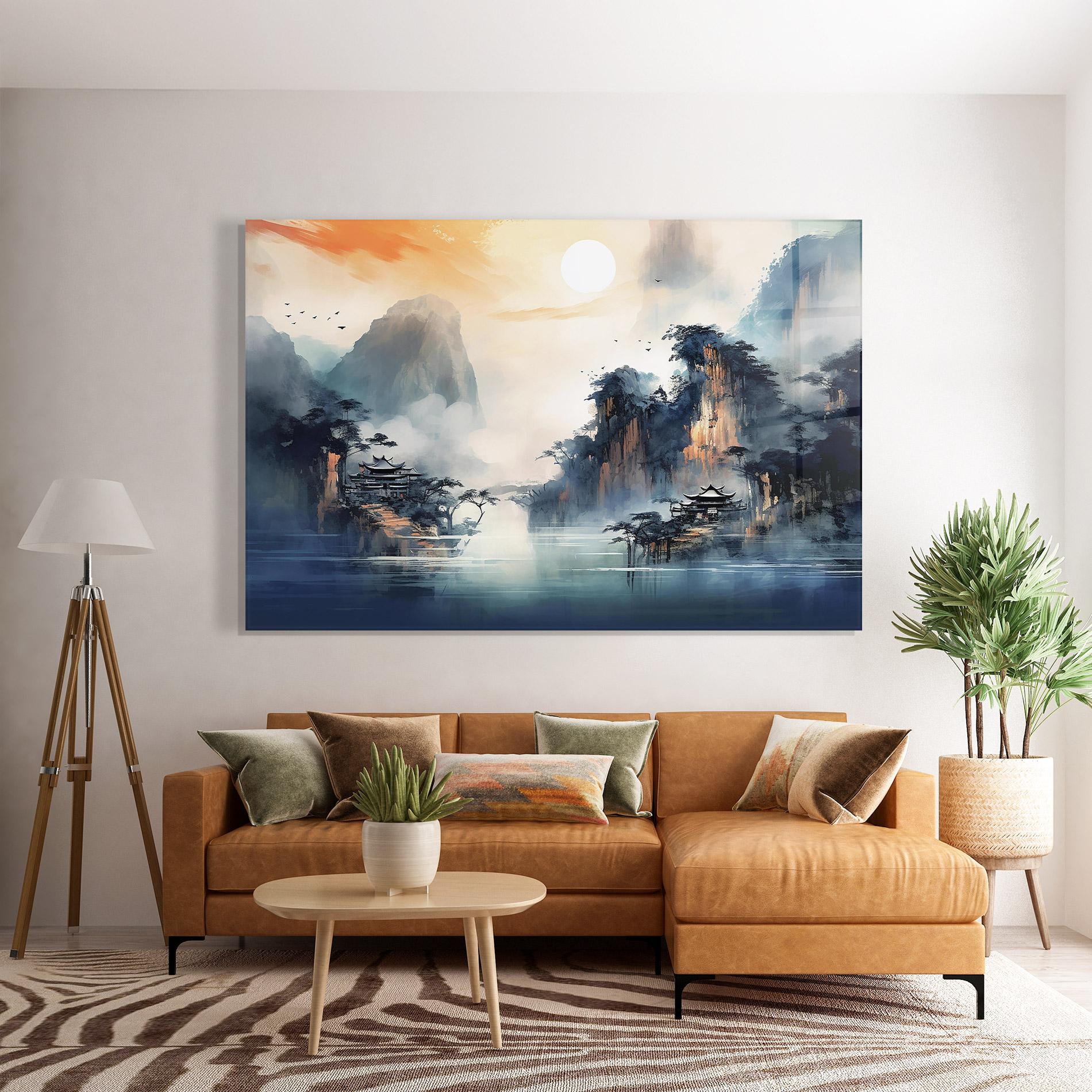 Glasbild Fog Houses mockup 7