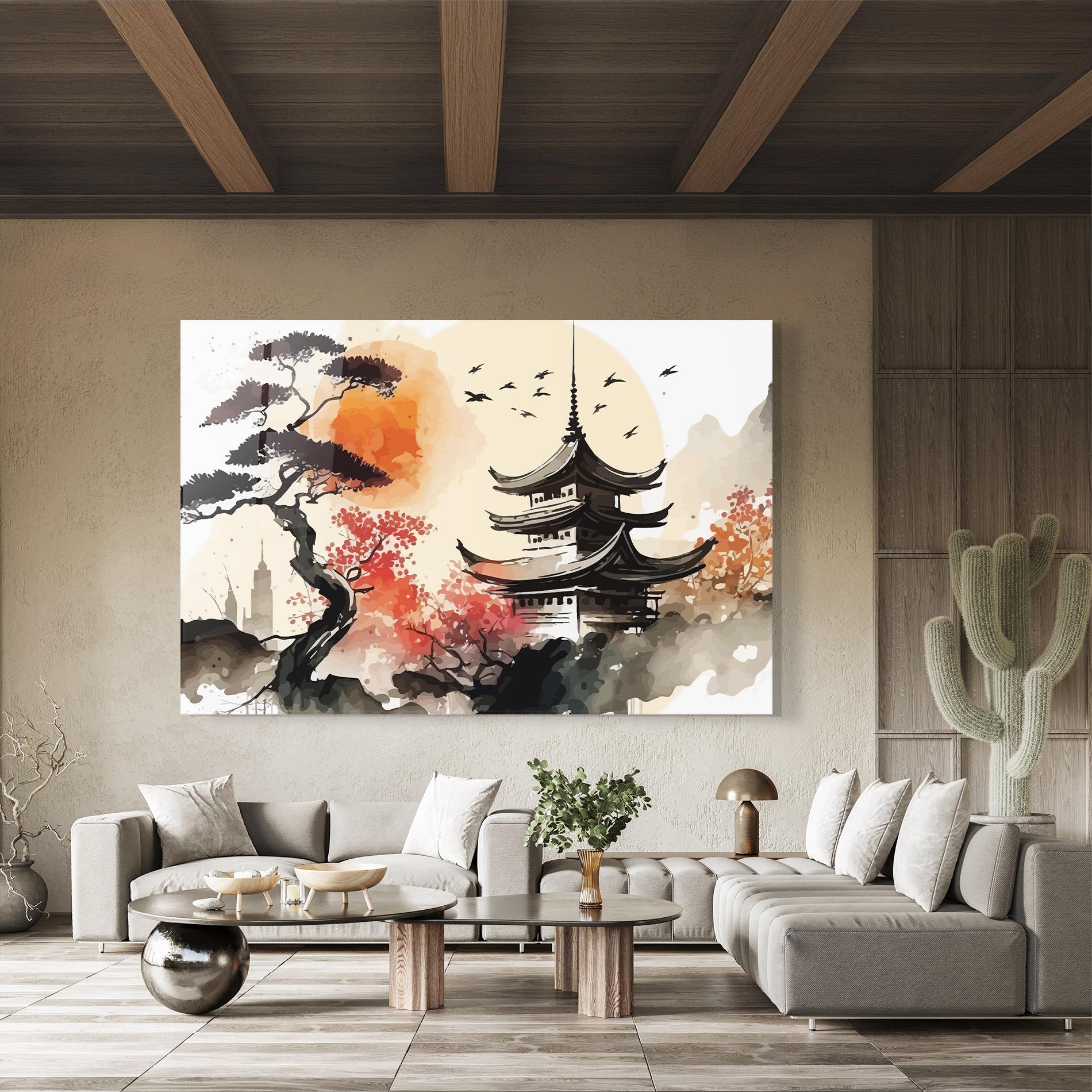 Glasbild Asiatic Beautiful View mockup 8