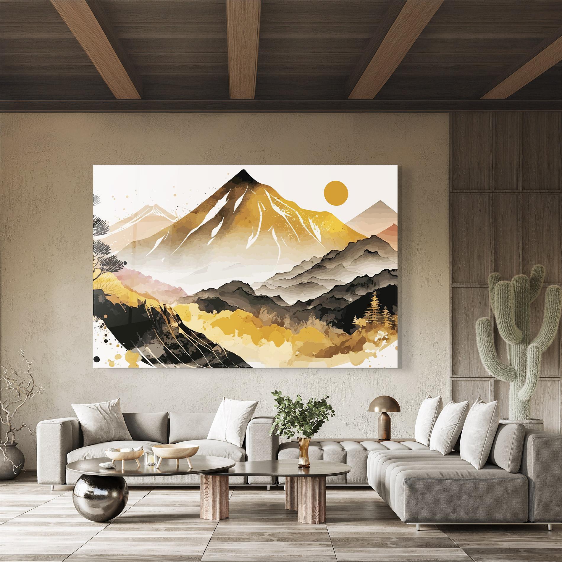 Glasbild Asiatic Gold Mountain mockup 8