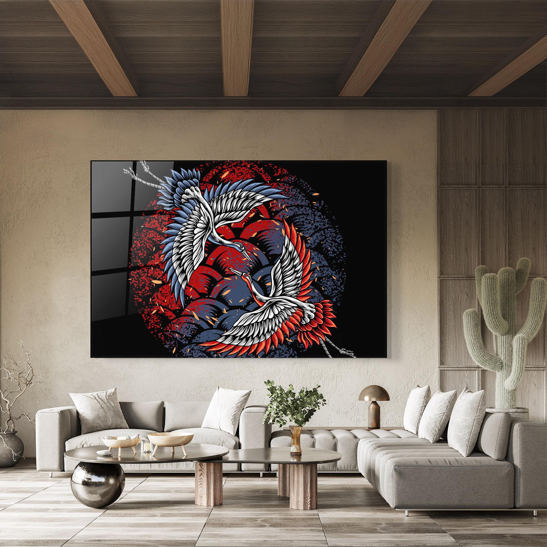 Glasbild Battlecranes mockup 8