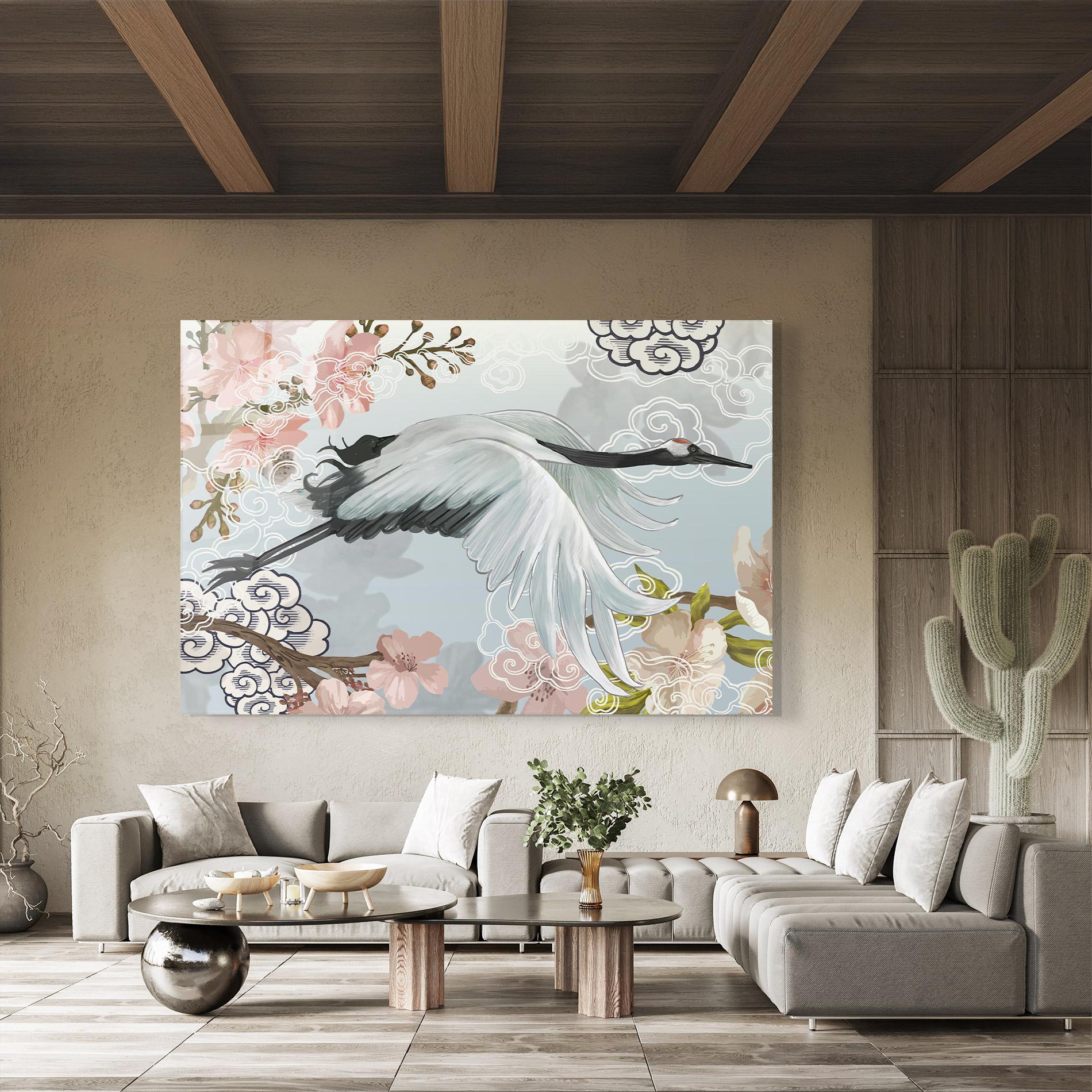 Glasbild Beautiful Asiatic Bird mockup 8