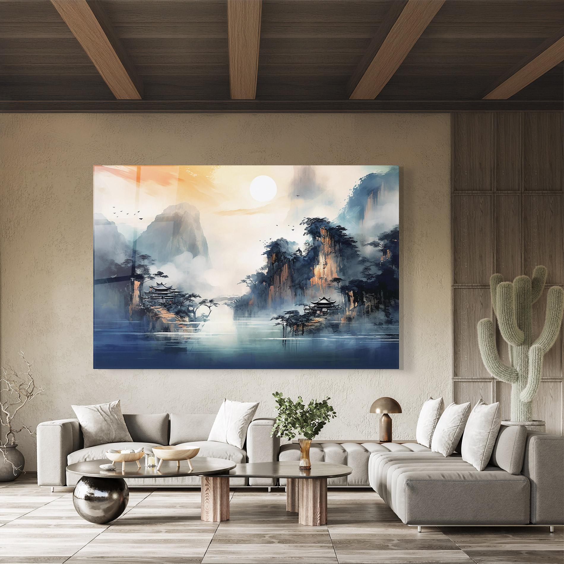 Glasbild Fog Houses mockup 8