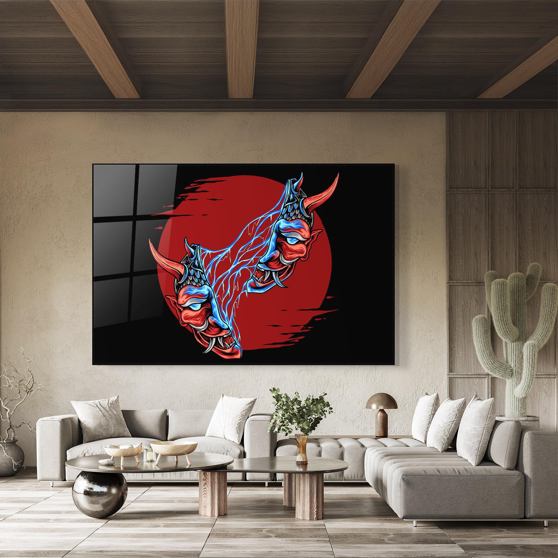 Glasbild Japanese Mask mockup 8