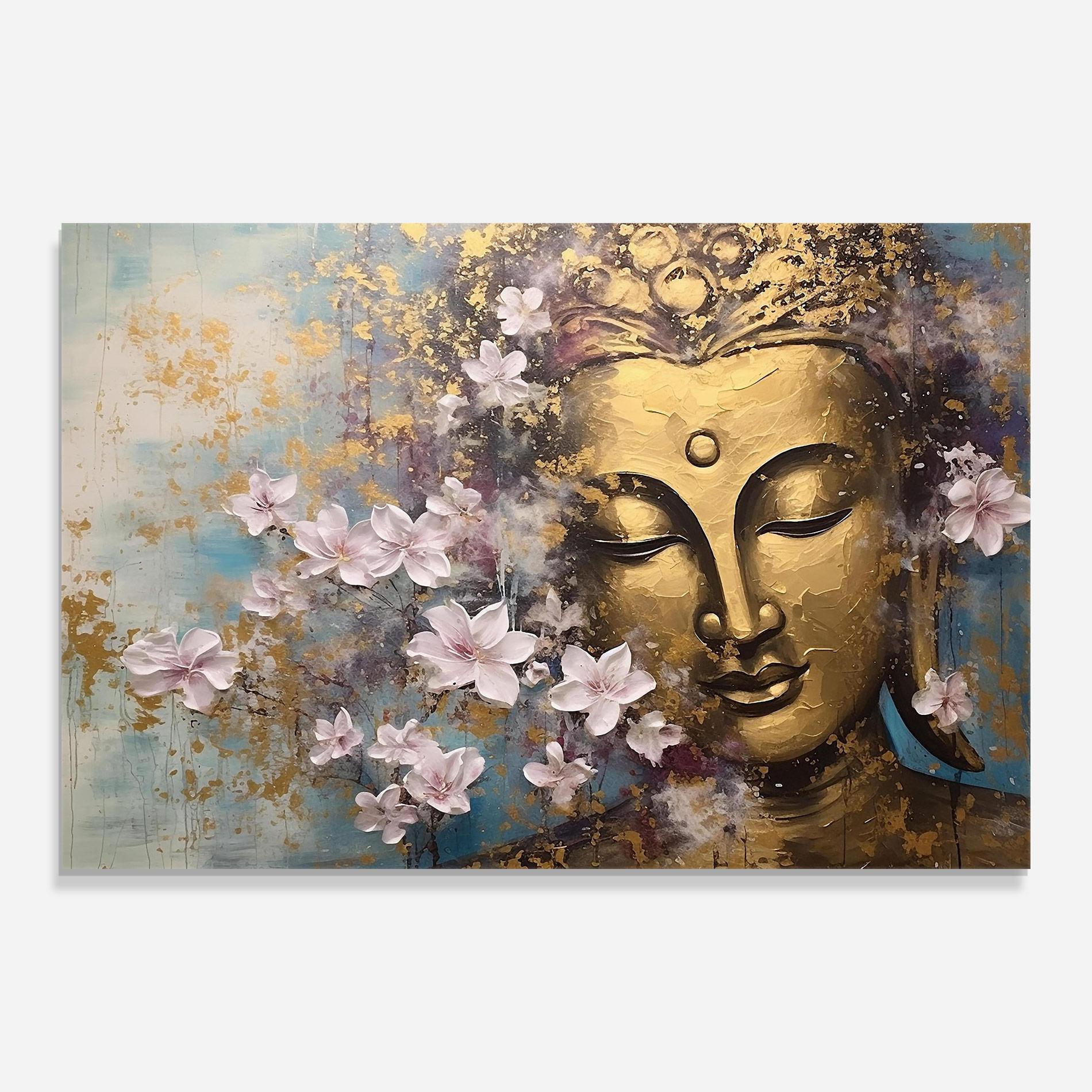 Glasbild Abstract Buddha Plants mockup 0