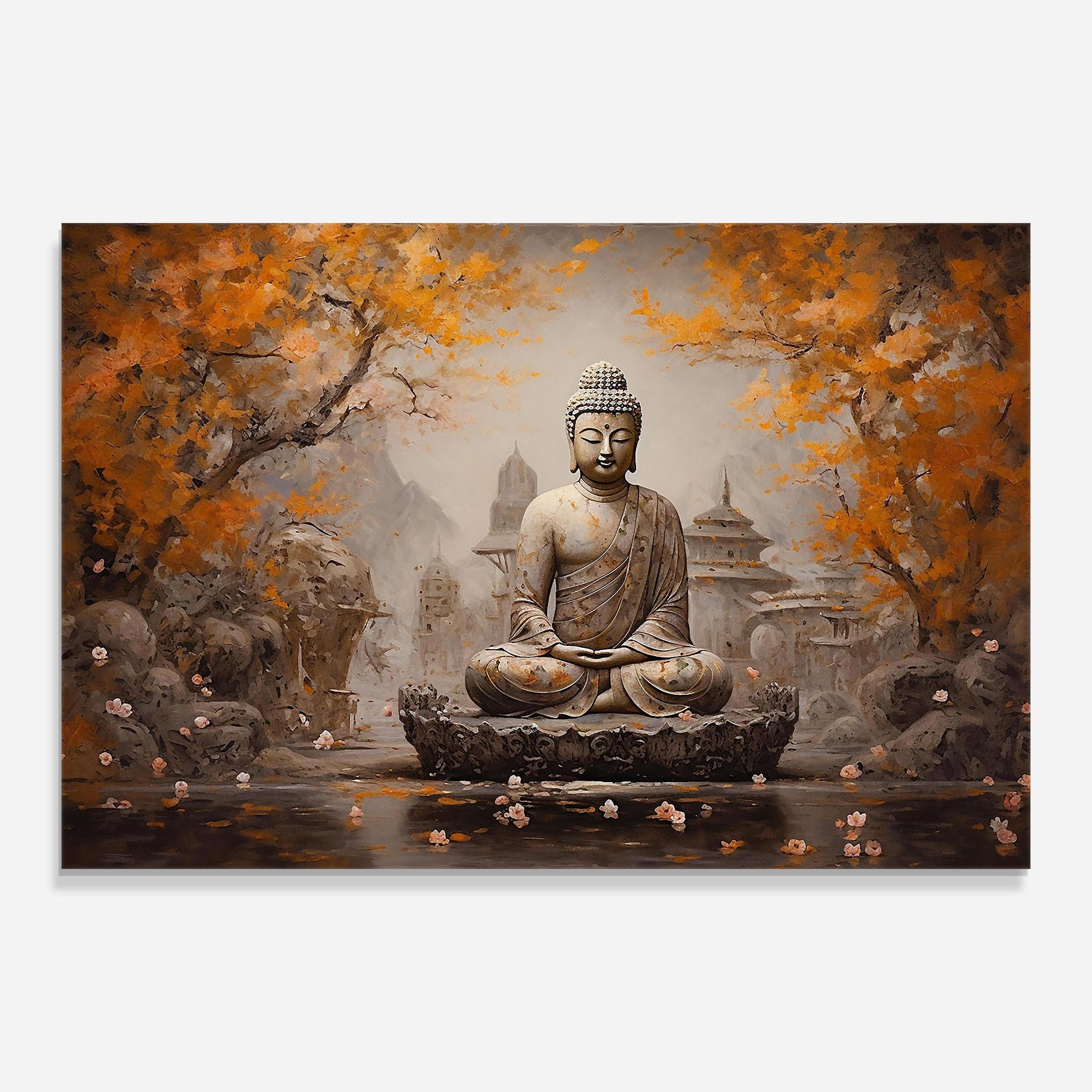 Glasbild Beautiful Buddha Art mockup 0