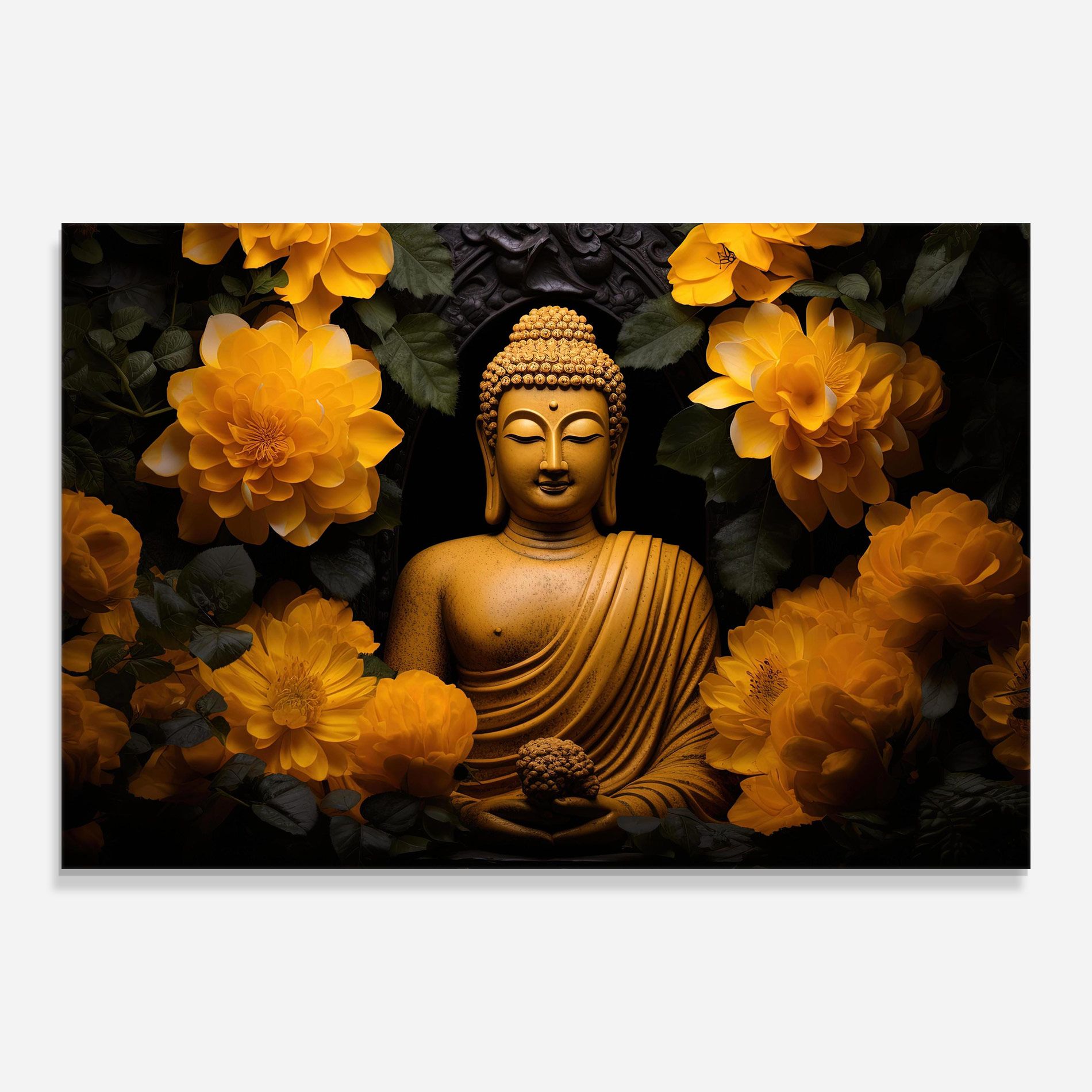 Vecteezy_buddha Statue Surrounded By Yellow Flowers Ai Generated_27745002_860 mockup 0