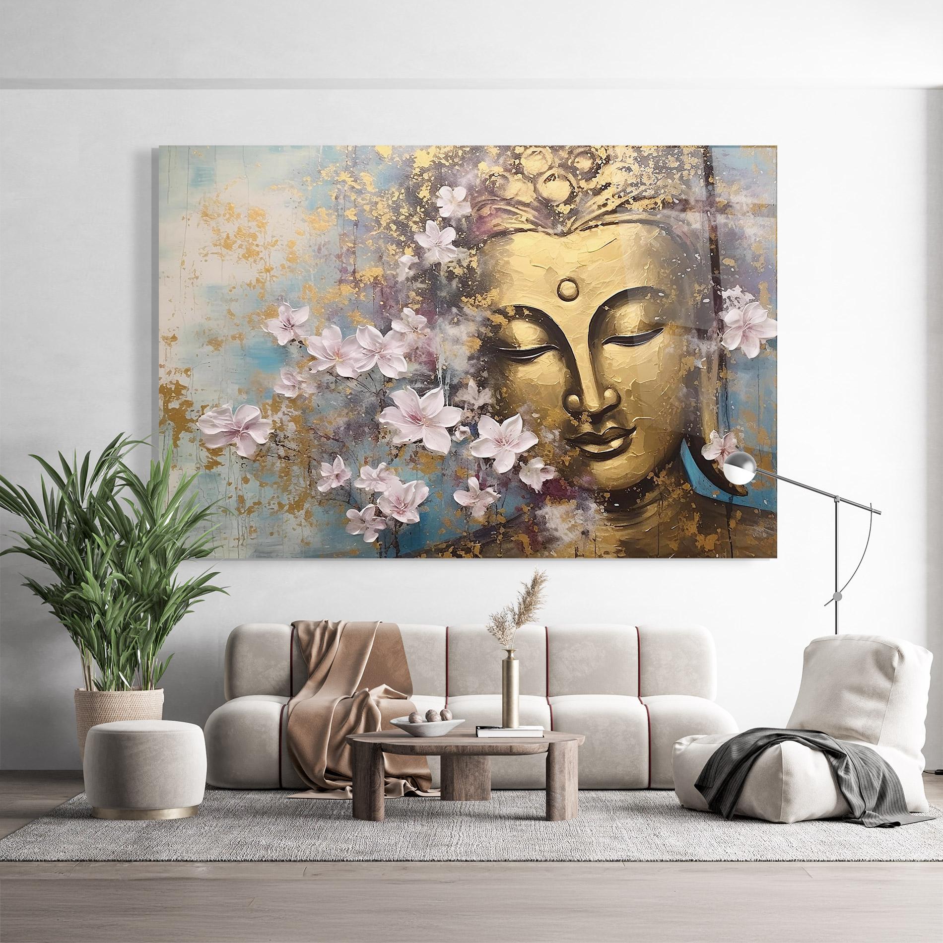 Glasbild Abstract Buddha Plants mockup 9