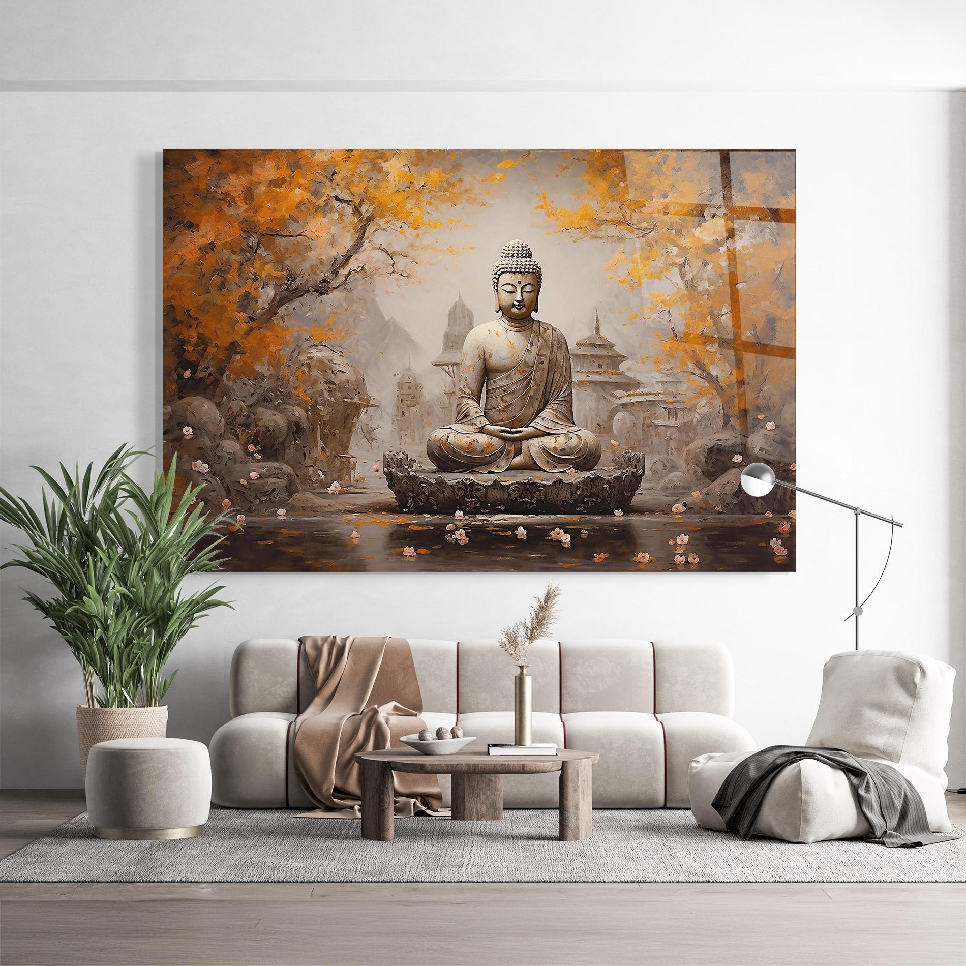 Glasbild Beautiful Buddha Art mockup 9