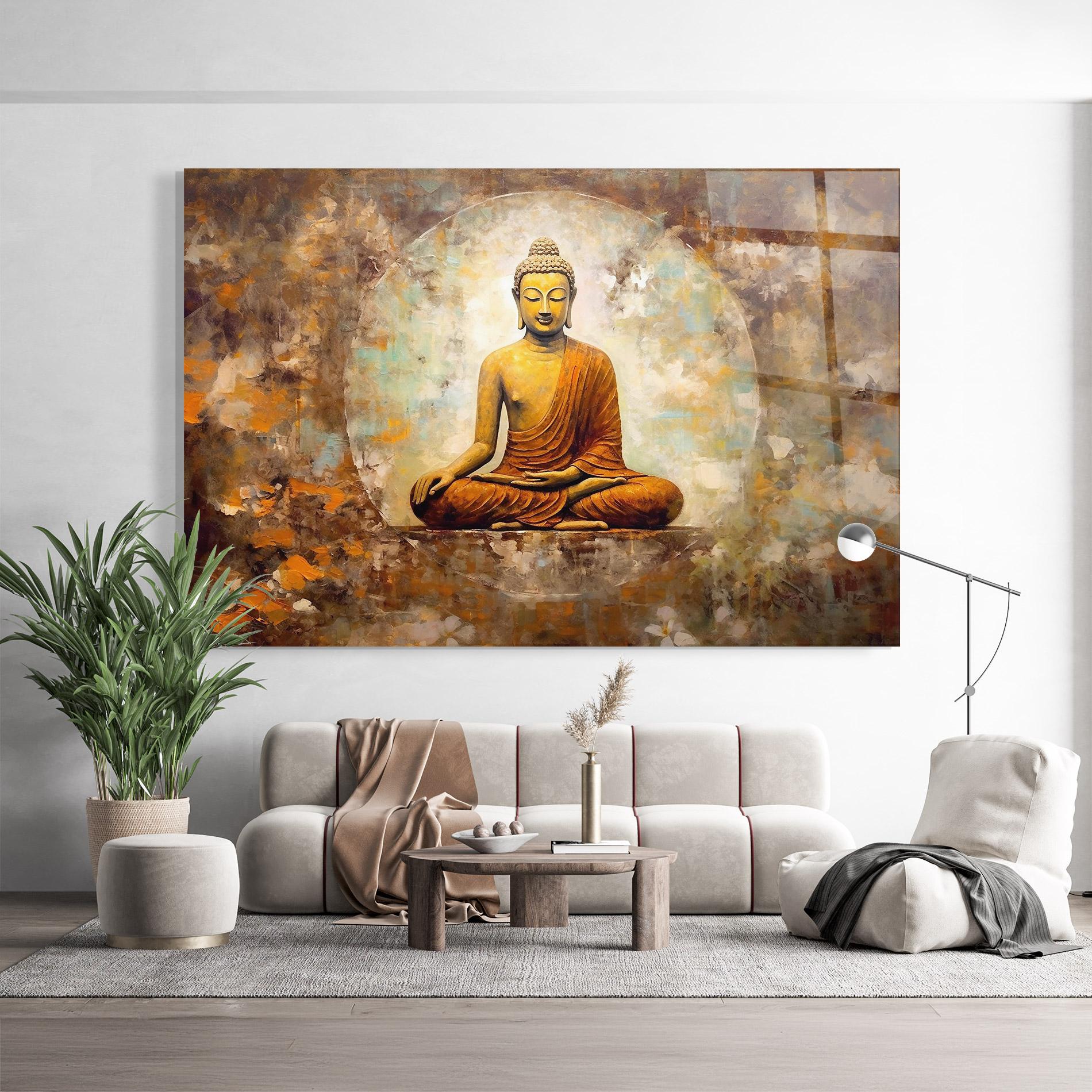 Glasbild Blue Circle Buddha mockup 9