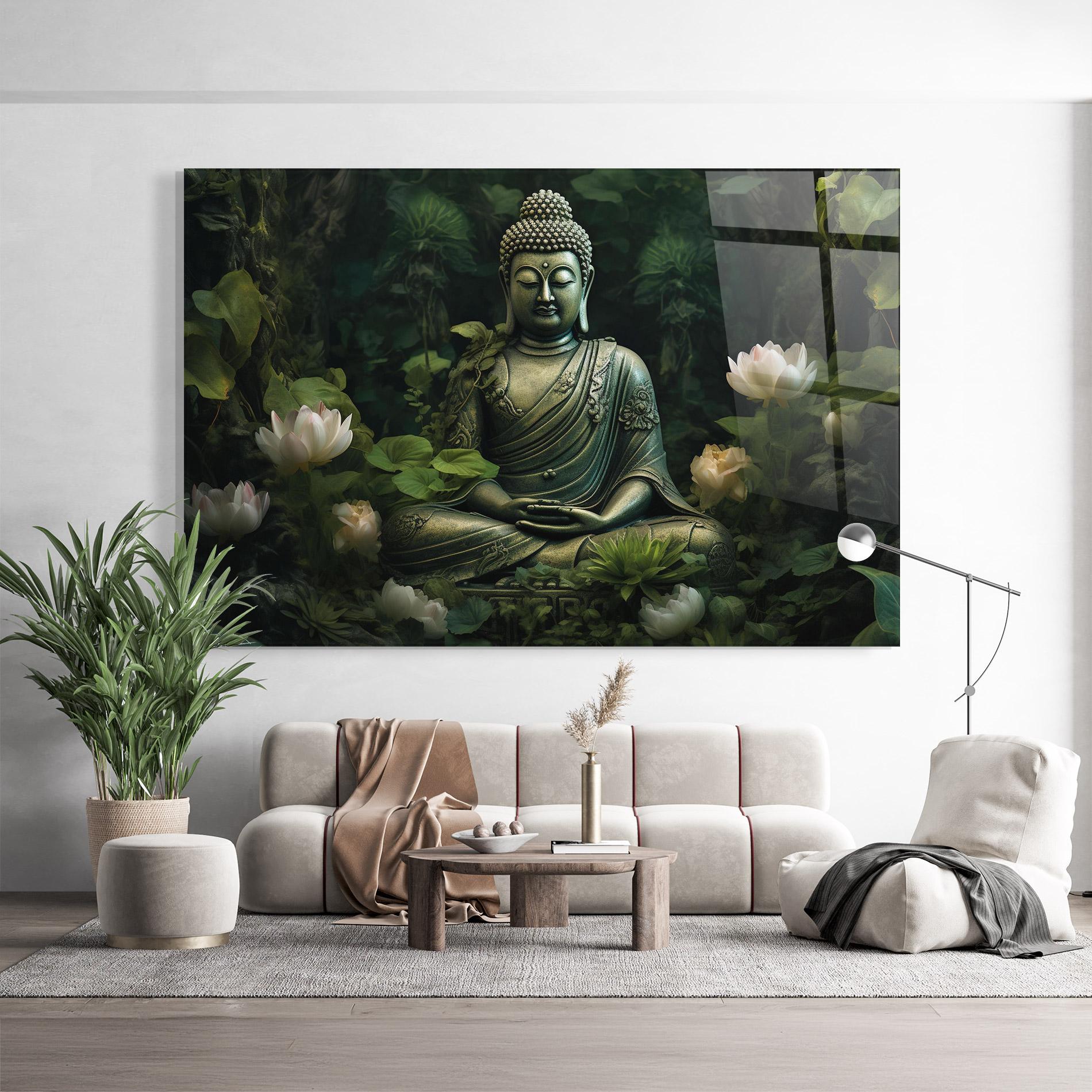 Glasbild Buddha Lotus Flower mockup 9
