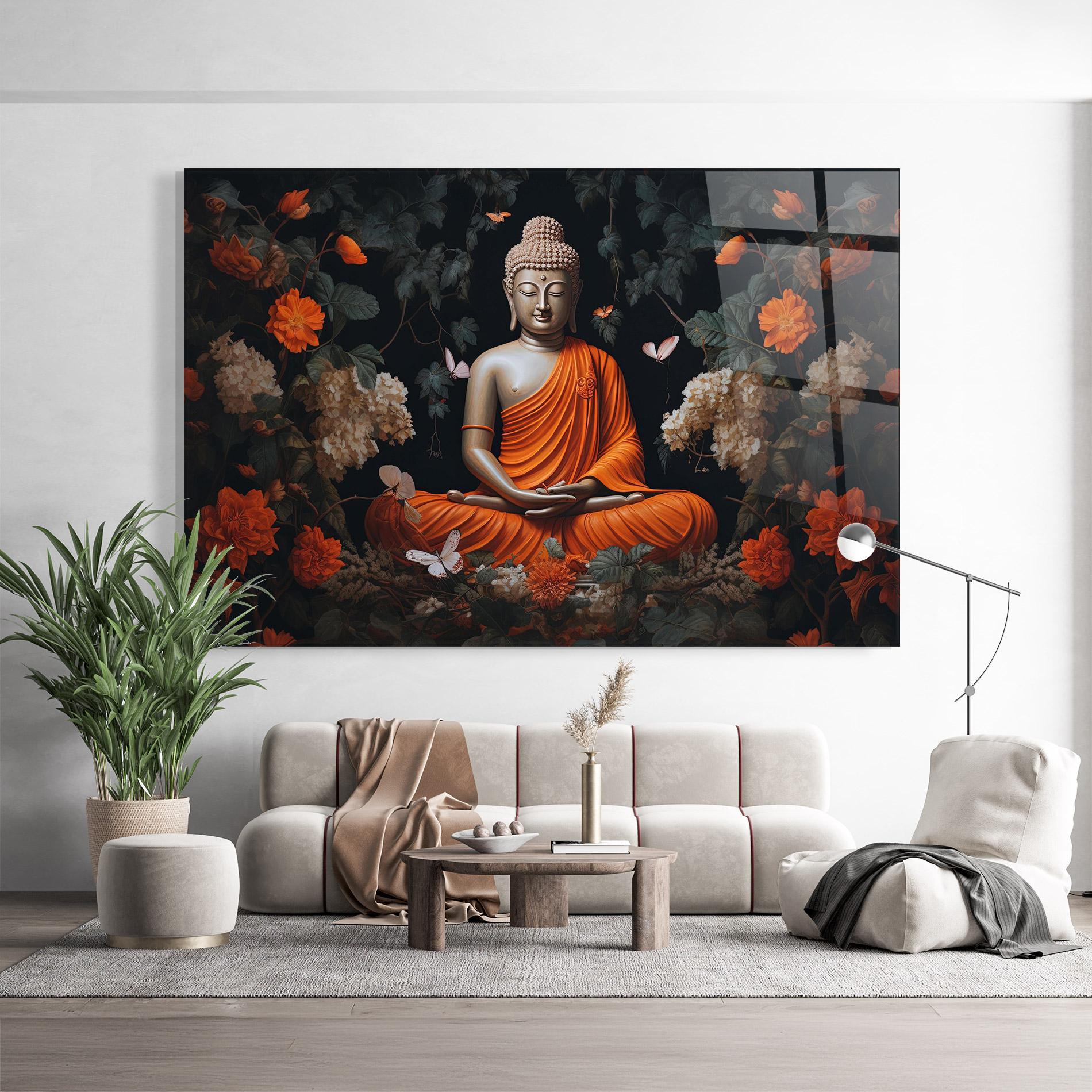 Glasbild Butterfly Buddha mockup 9