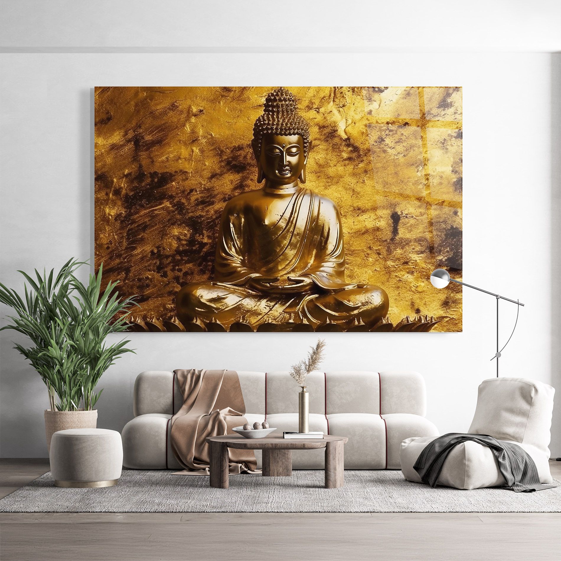 Statue Gold Buddha mockup 9