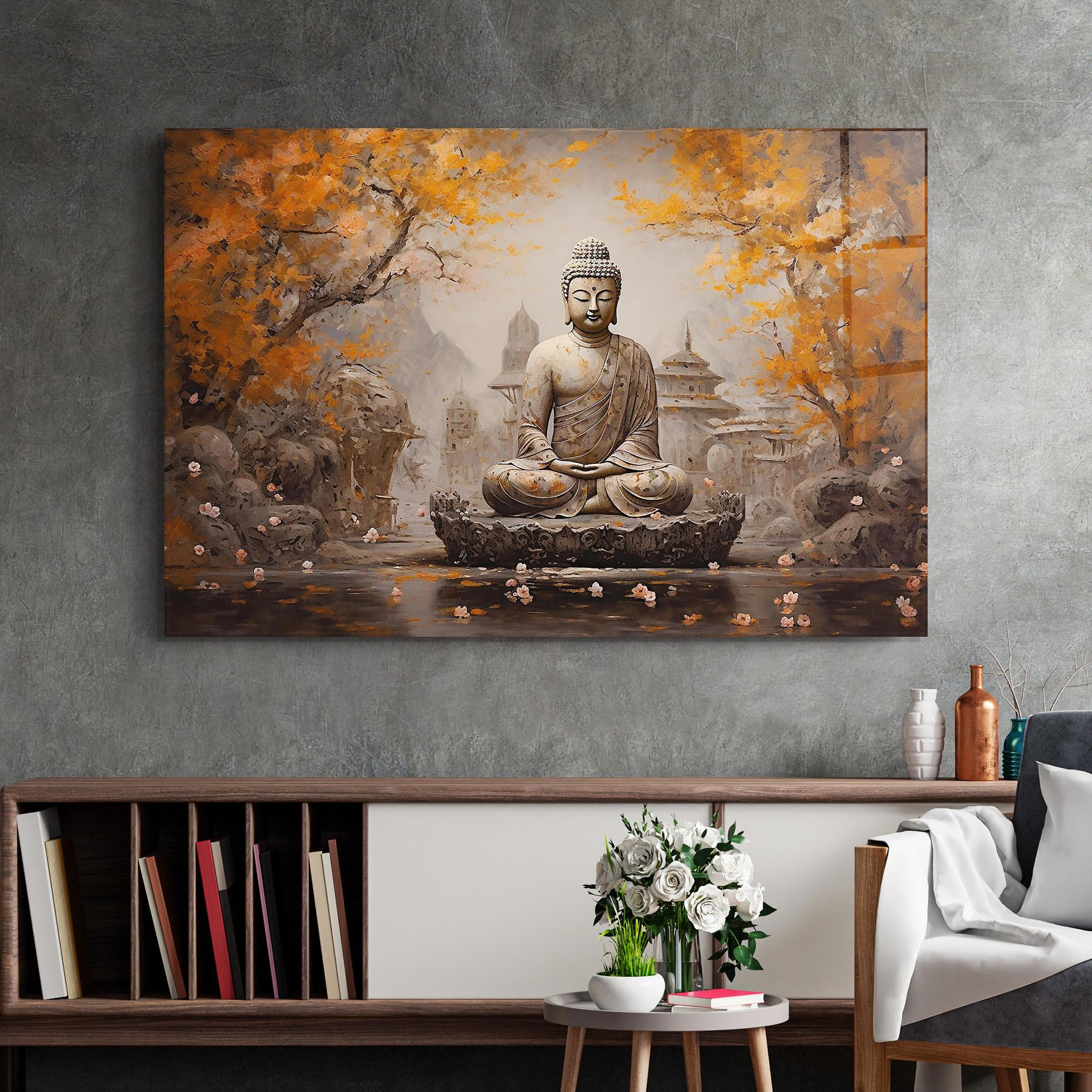 Glasbild Beautiful Buddha Art mockup 2
